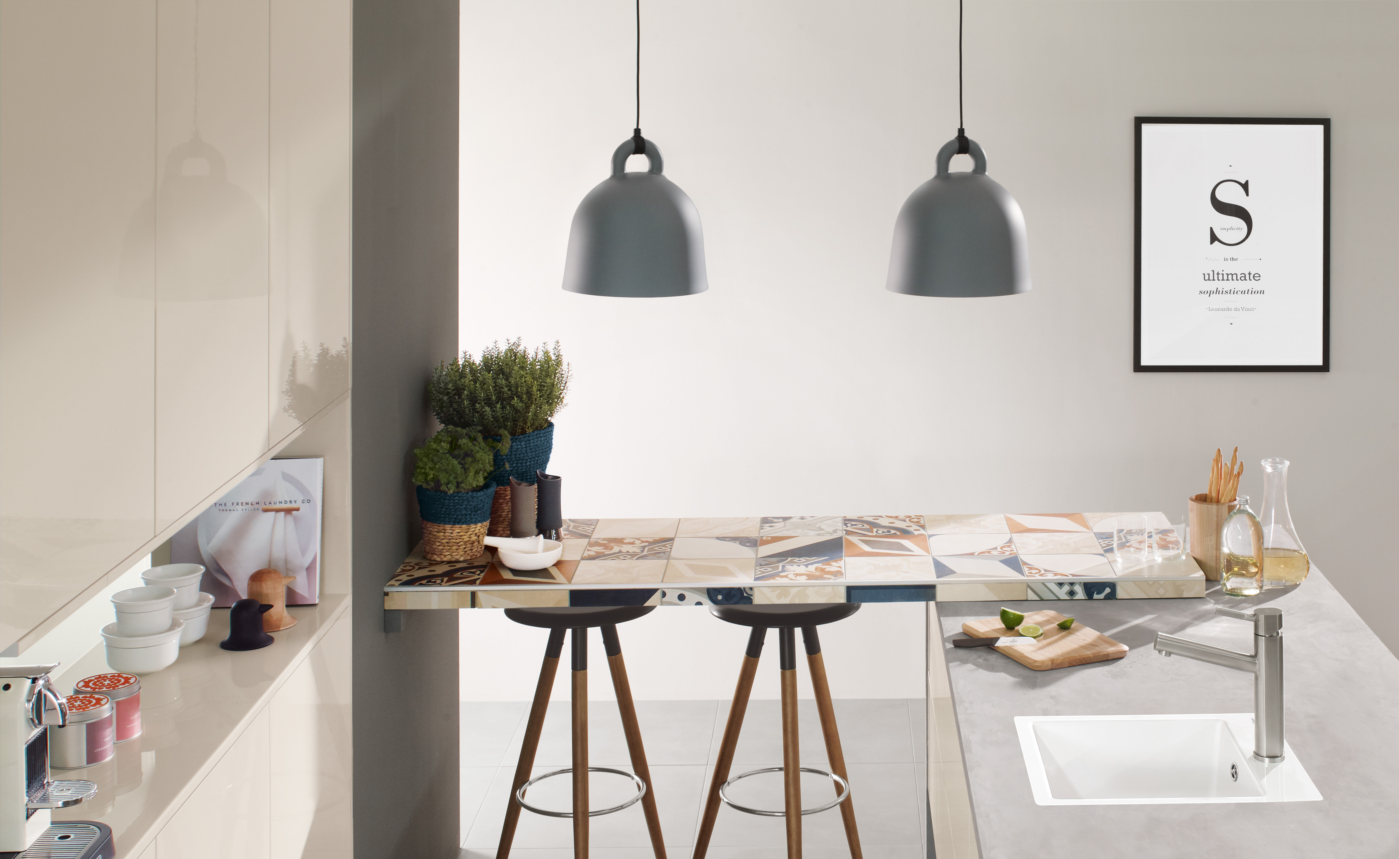 Subway 50 S flat Vlakinbouw spoelbak inclusief Afvoergarnituur met afvoergarnituur met handbediening, van Keramiek, 490x475mm, White Alpine CeramicPlus