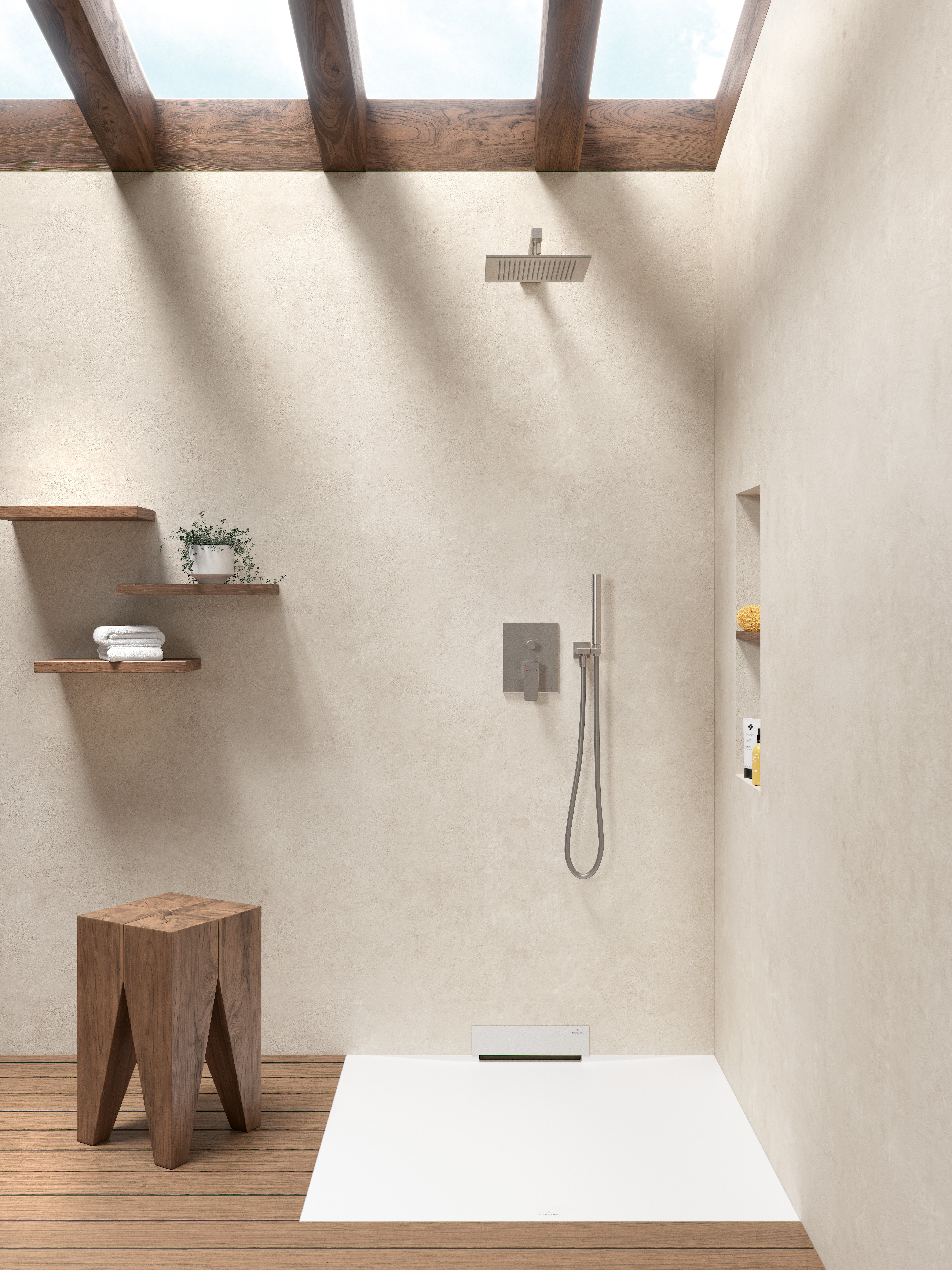 Wallway rechteckige Duschwanne, 1200x900x30mm, Stone White