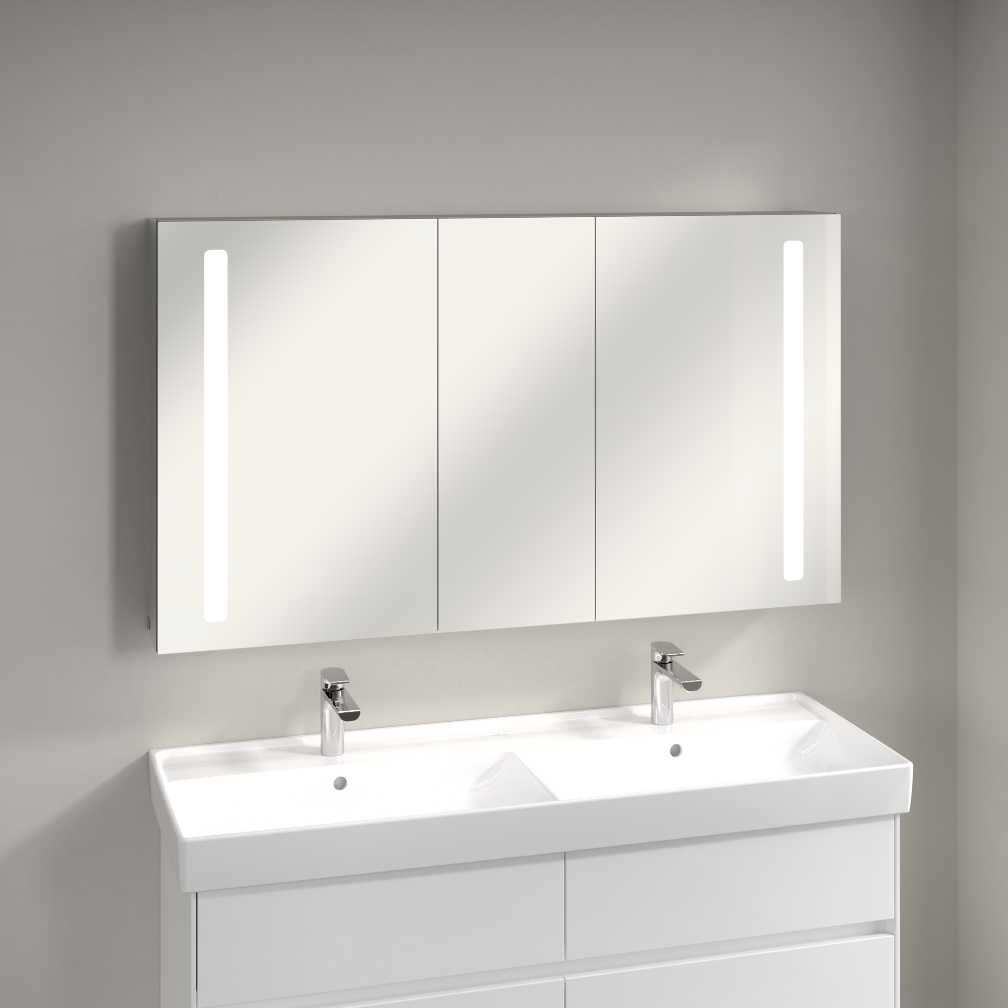 My View 14 Vægmonteret spejlkabinet, med belysning, 1300x750x172mm