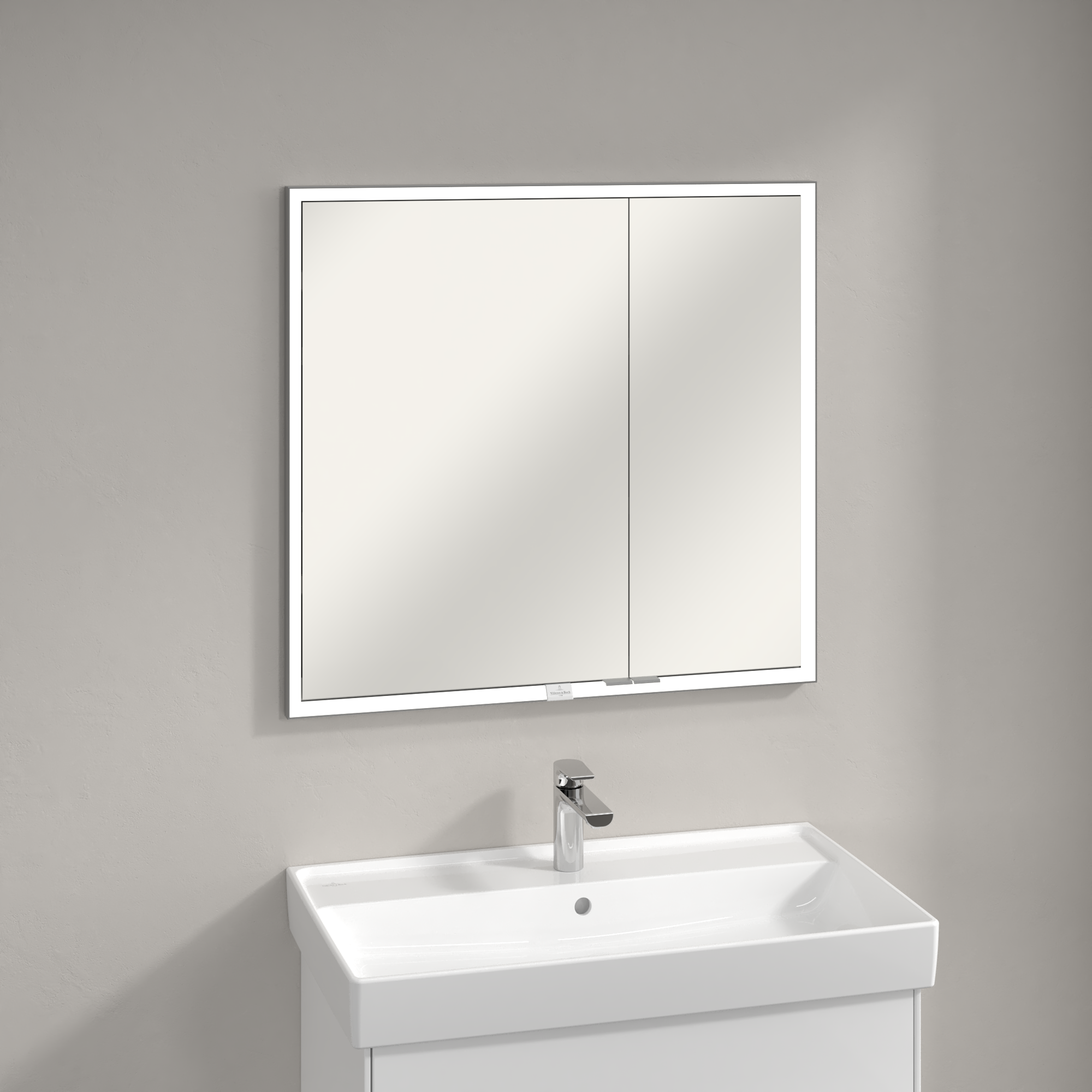 My View Now Built-in mirror cabinet, with lighting, 800x750x168mm