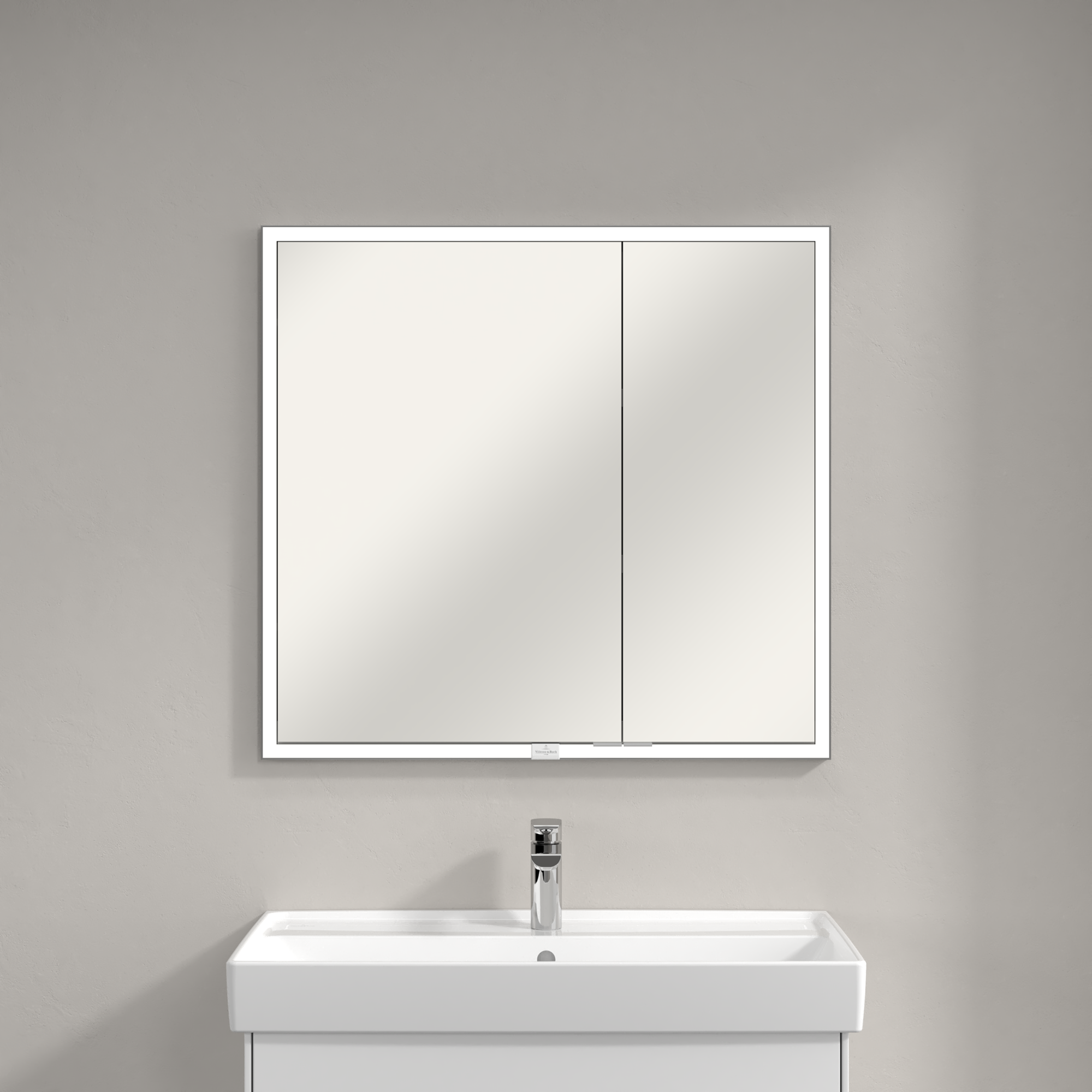 My View Now Built-in mirror cabinet, with lighting, 800x750x168mm