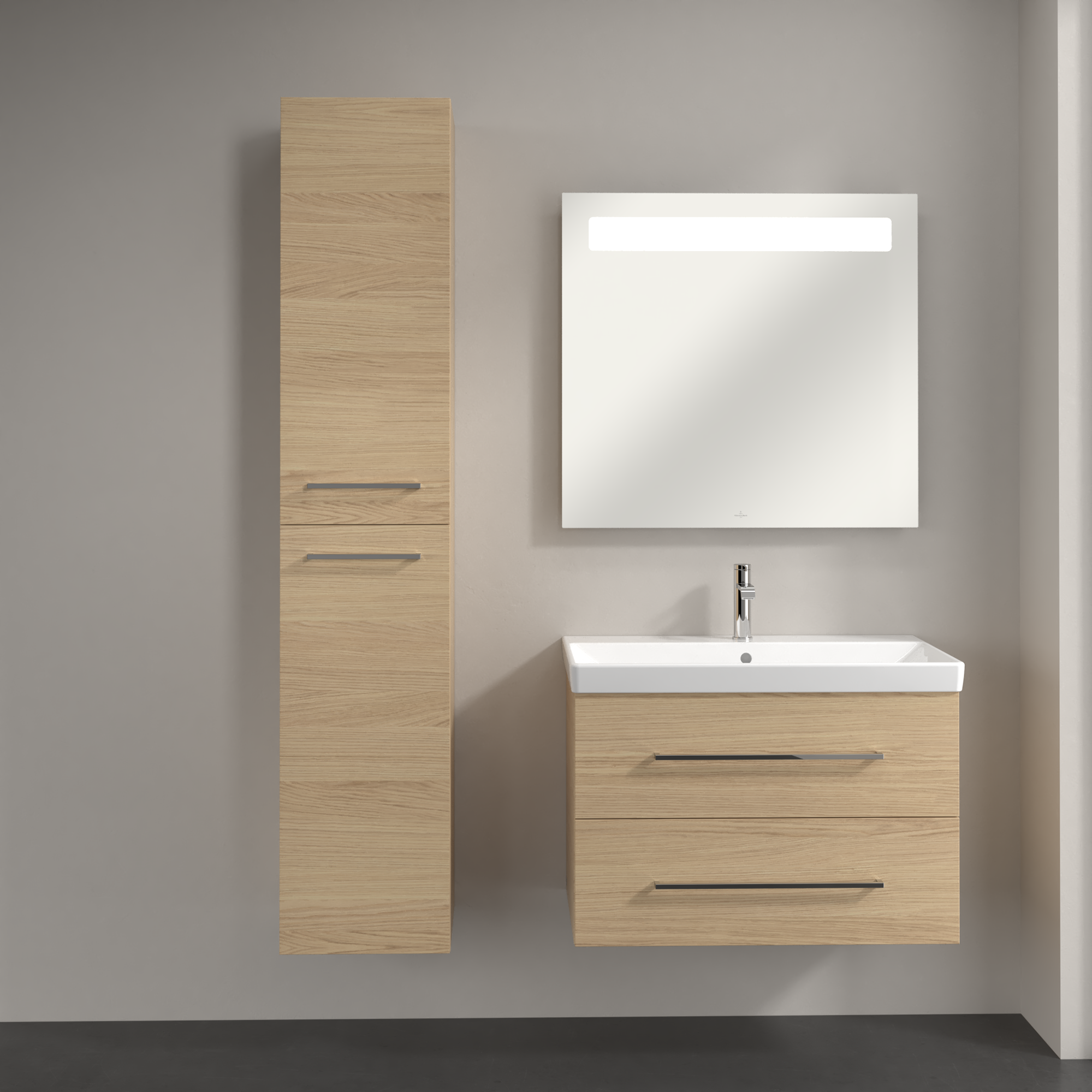 Avento Hoge kast, 2 deuren, 350x1760x372mm, Corpus: Nordic Oak, Front: Nordic Oak