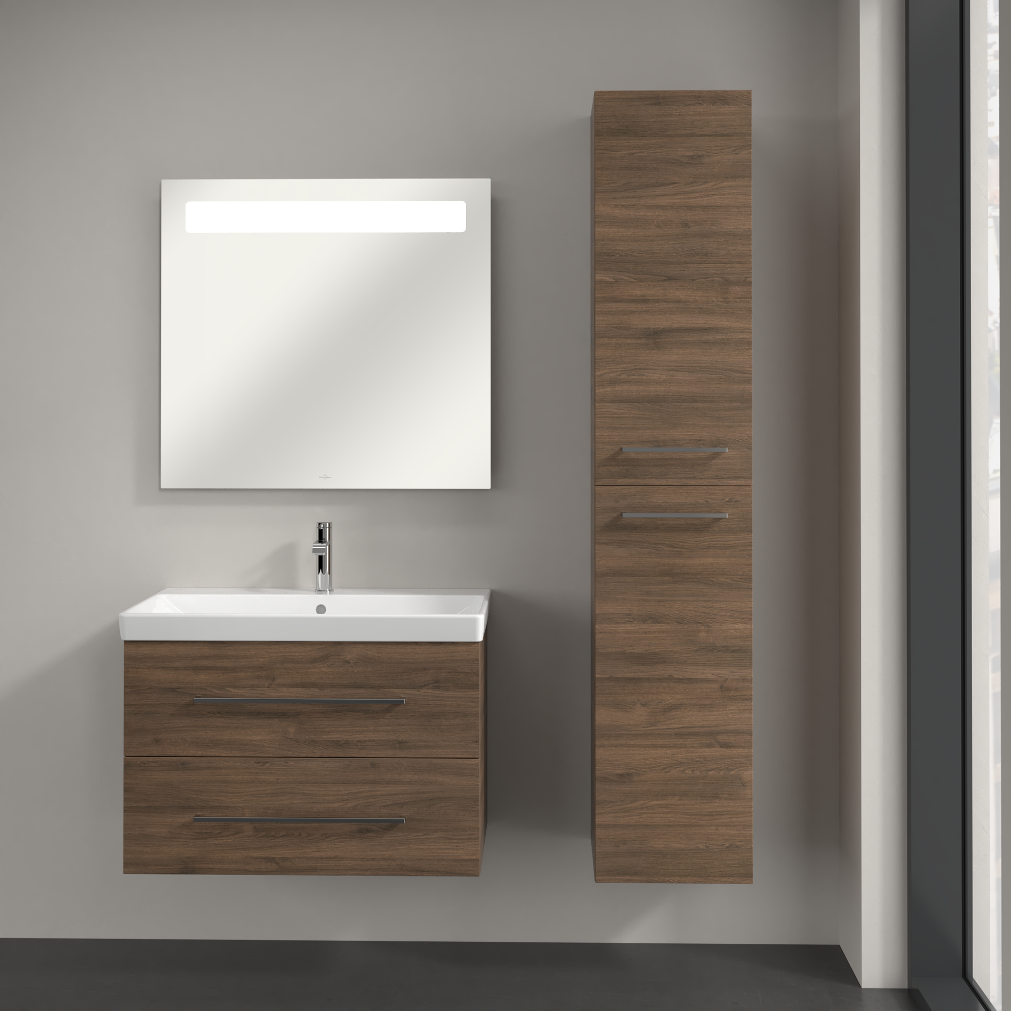 Avento Hoge kast, 2 deuren, 350x1760x372mm, Corpus: Arizona Oak, Front: Arizona Oak