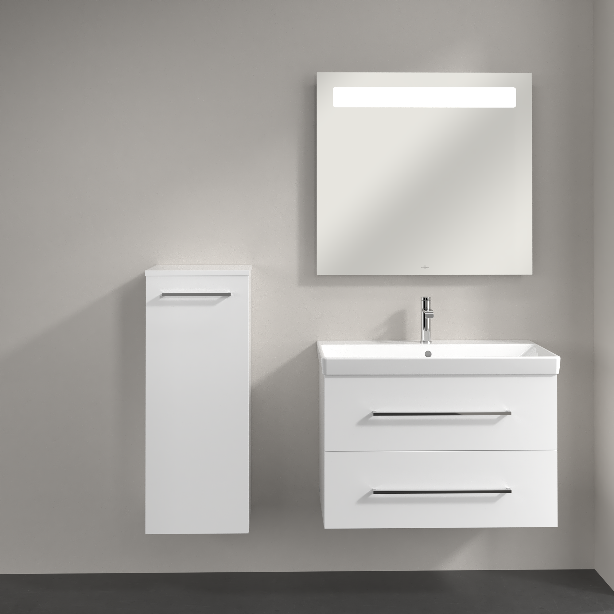 Avento Zijkast, 1 deur, 350x890x373mm, Corpus: Brilliant White, Front: Brilliant White