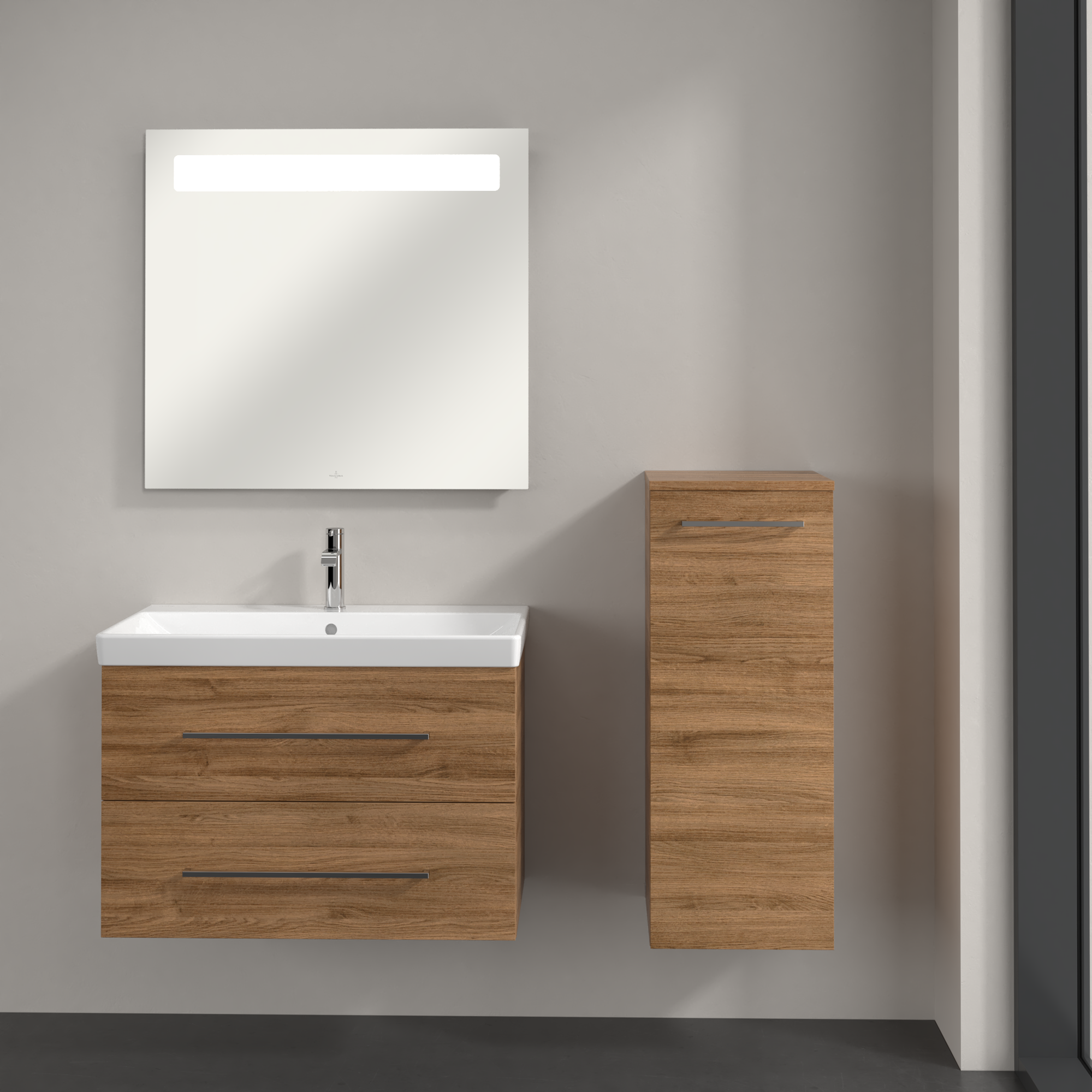 Avento Seitenschrank, 1 Tür, 350x890x373mm, Korpus: Kansas Oak, Front: Kansas Oak