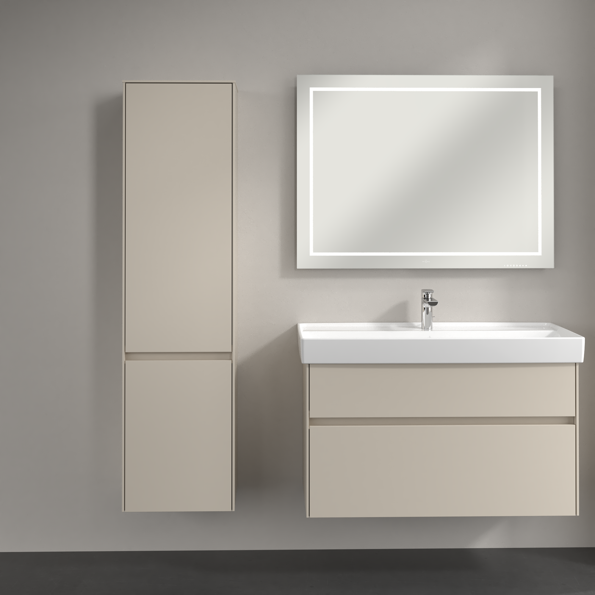 Collaro Armadio a colonna, 2 ante, 404x1538x349mm, Corpo: Cashmere Grey, Fronte: Cashmere Grey