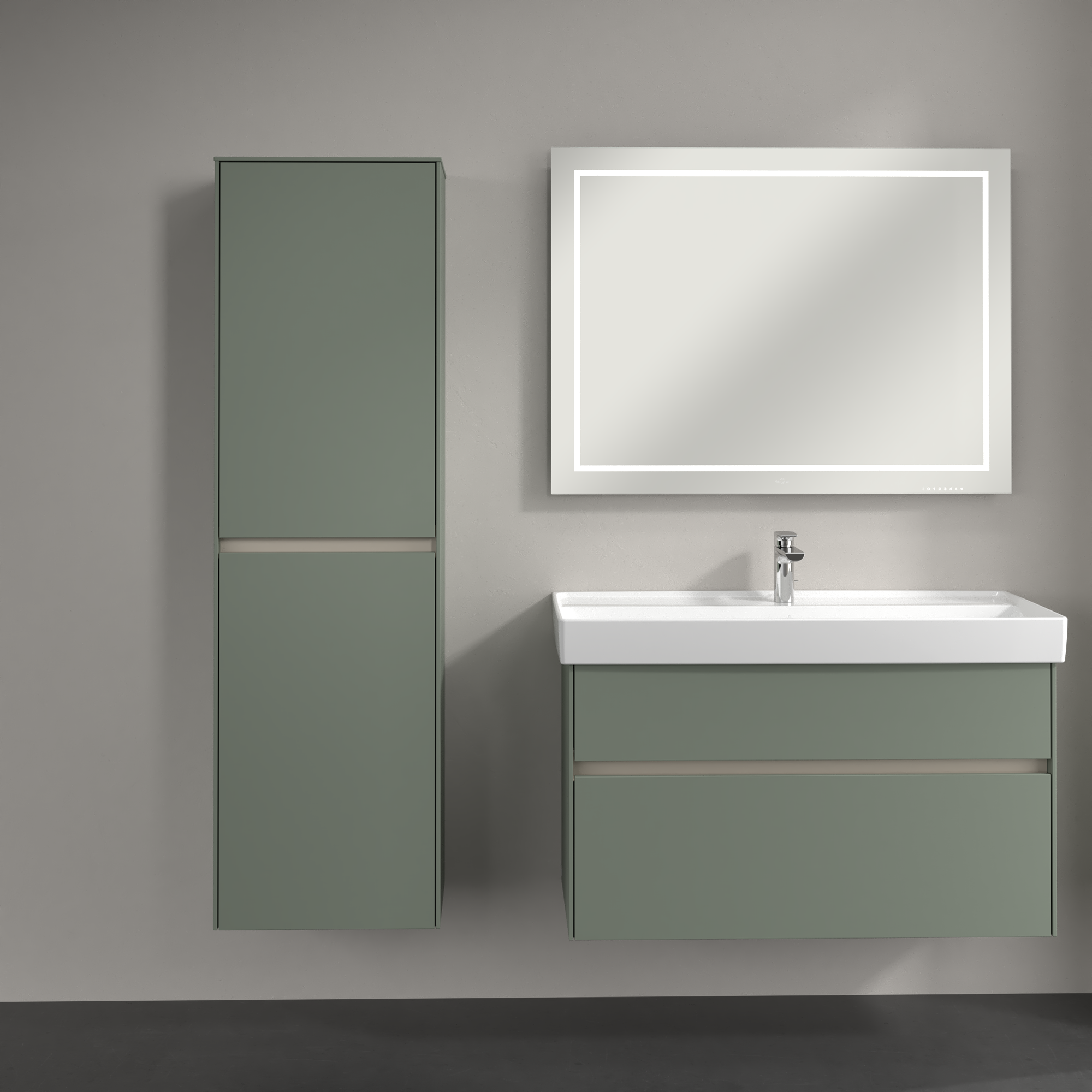 Collaro Hochschrank, 2 Türen, 454x1538x347mm, Korpus: Soft Green, Front: Soft Green