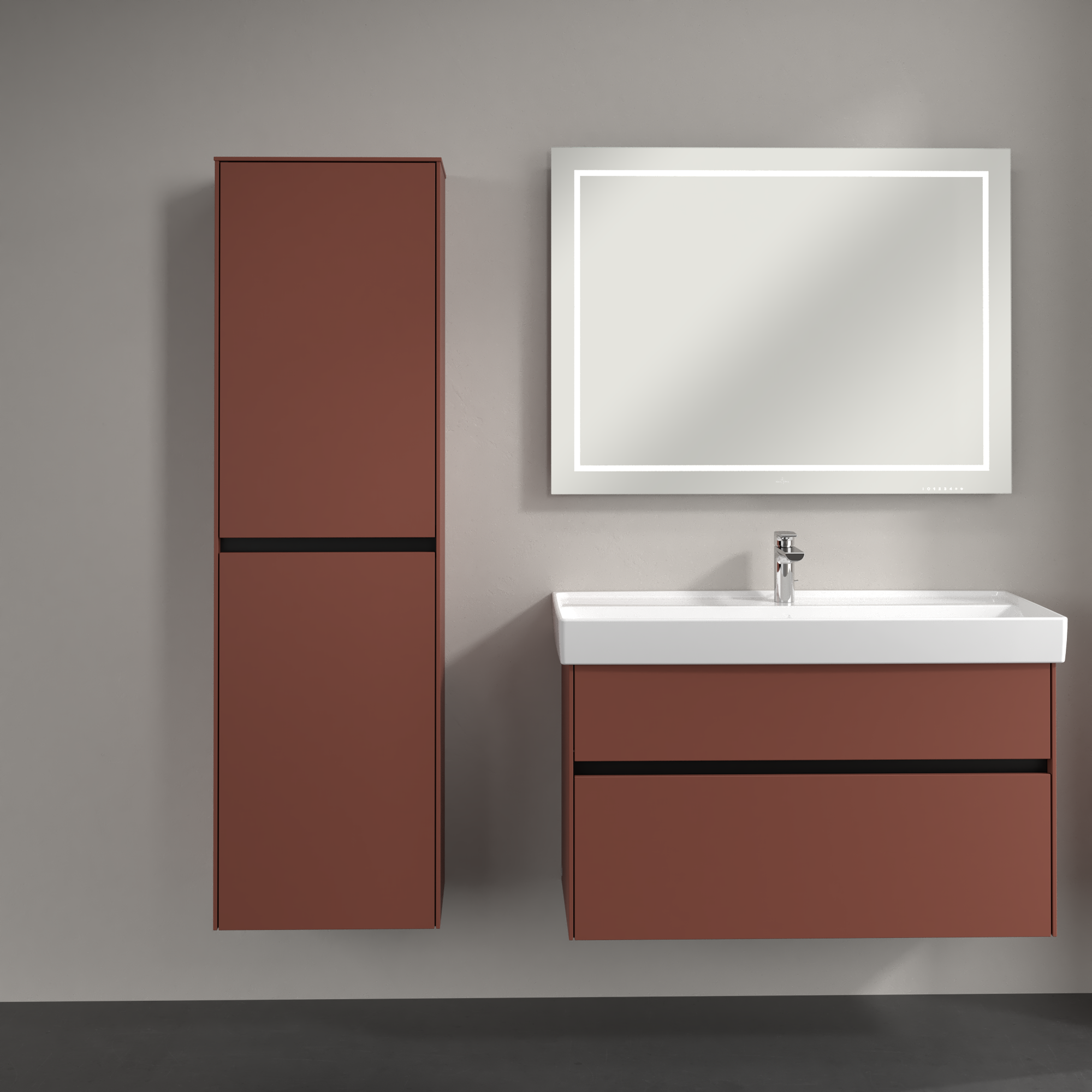 Collaro Armadio a colonna, 2 ante, 454x1538x347mm, Corpo: Wine Red, Fronte: Wine Red