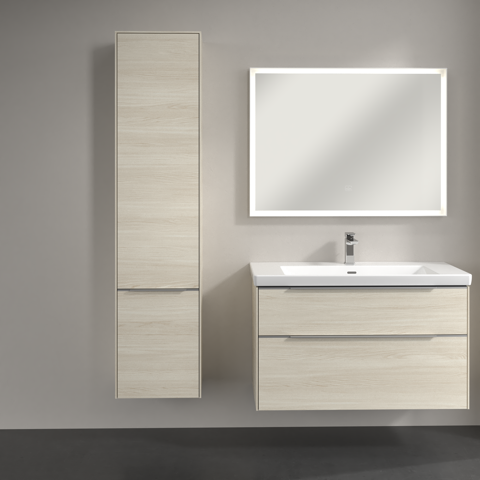 Subway 3.0 Hochschrank, 2 Türen, 400x1710x346mm, Korpus: White Oak, Front: White Oak