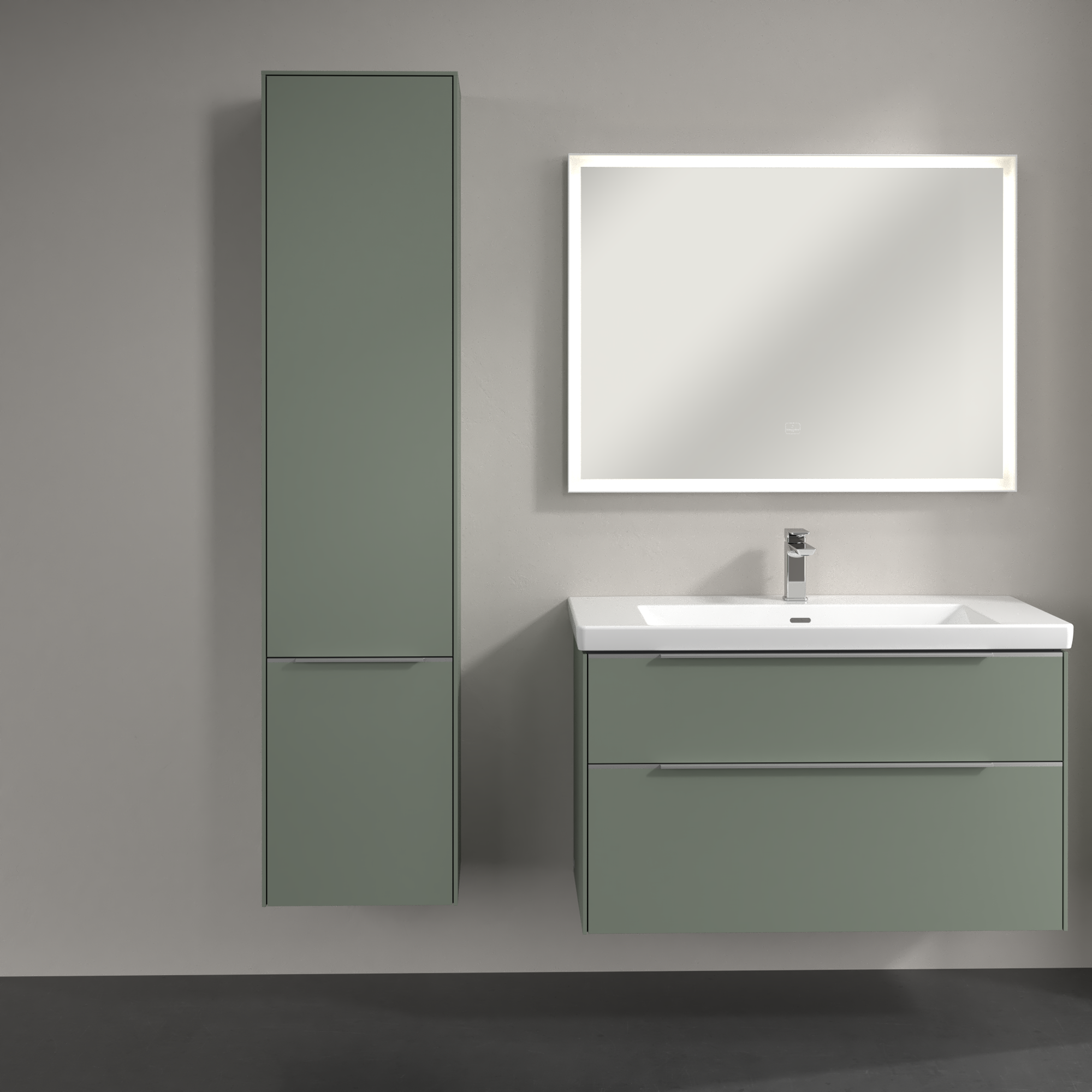 Subway 3.0 Hochschrank, 2 Türen, 400x1710x346mm, Korpus: Soft Green, Front: Soft Green