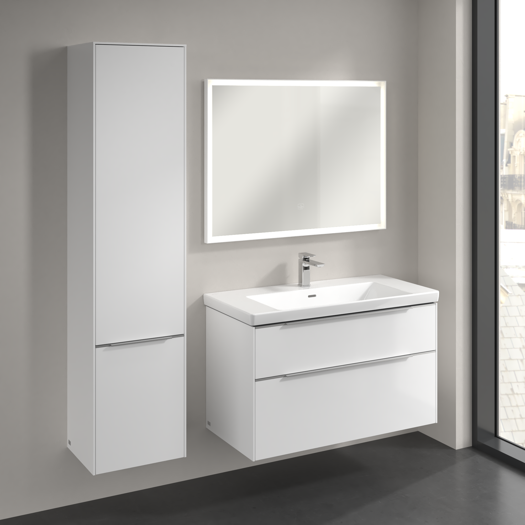 Subway 3.0 Tall cabinet, 2 doors, 400x1710x346mm, Body: Brilliant White, Front: Brilliant White