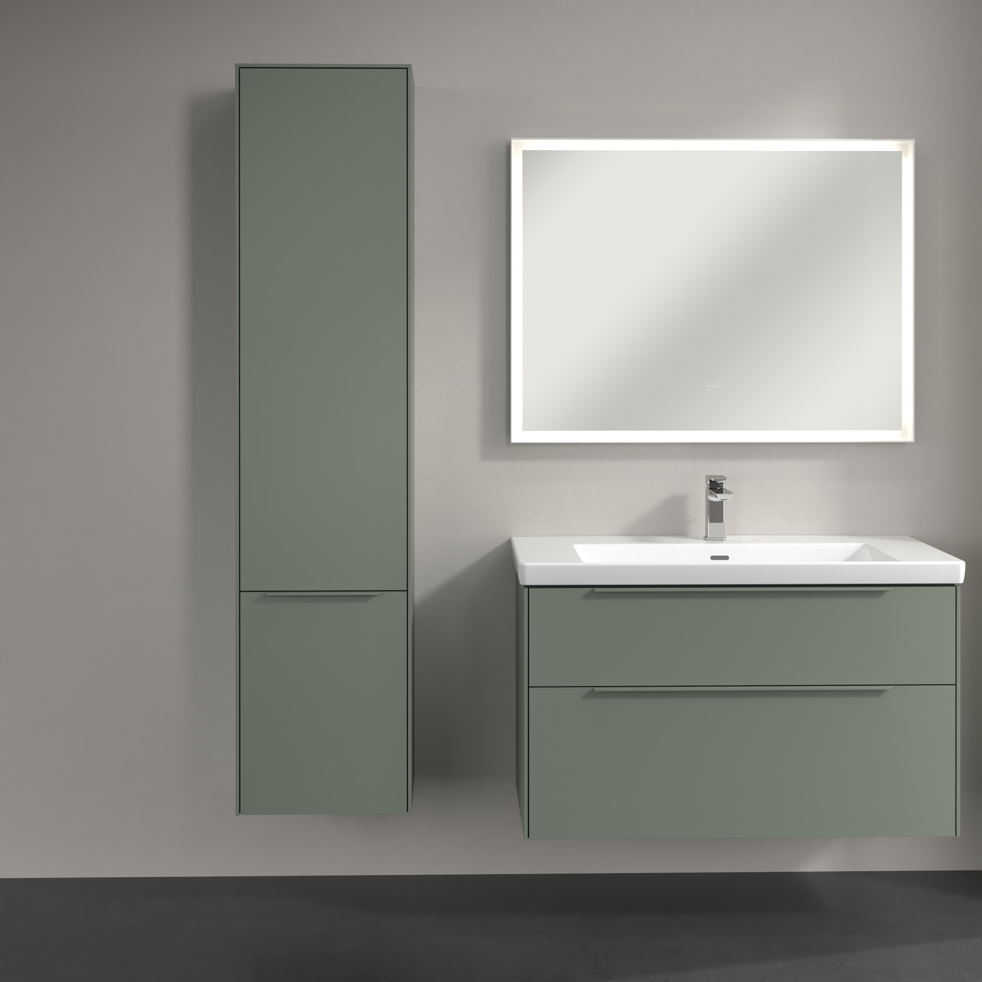 Subway 3.0 Armoire haute, 2 portes, 400x1710x346mm, Caisson: Soft Green, Façade: Soft Green