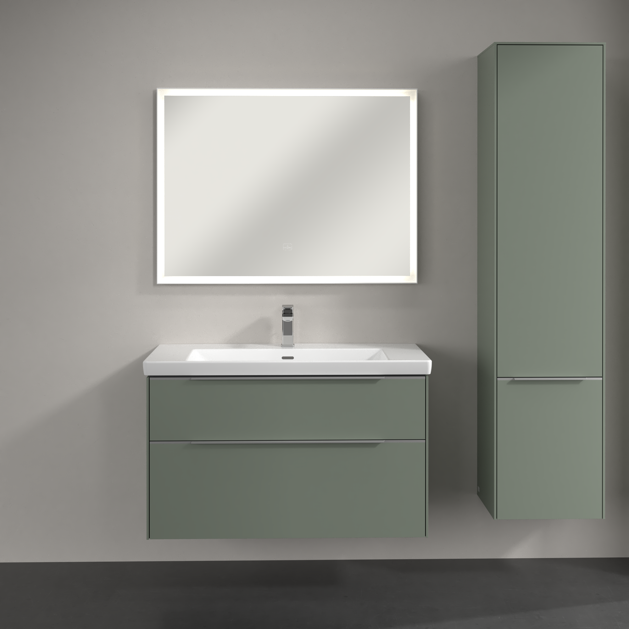 Subway 3.0 Tall cabinet, 2 doors, 400x1710x346mm, Body: Soft Green, Front: Soft Green