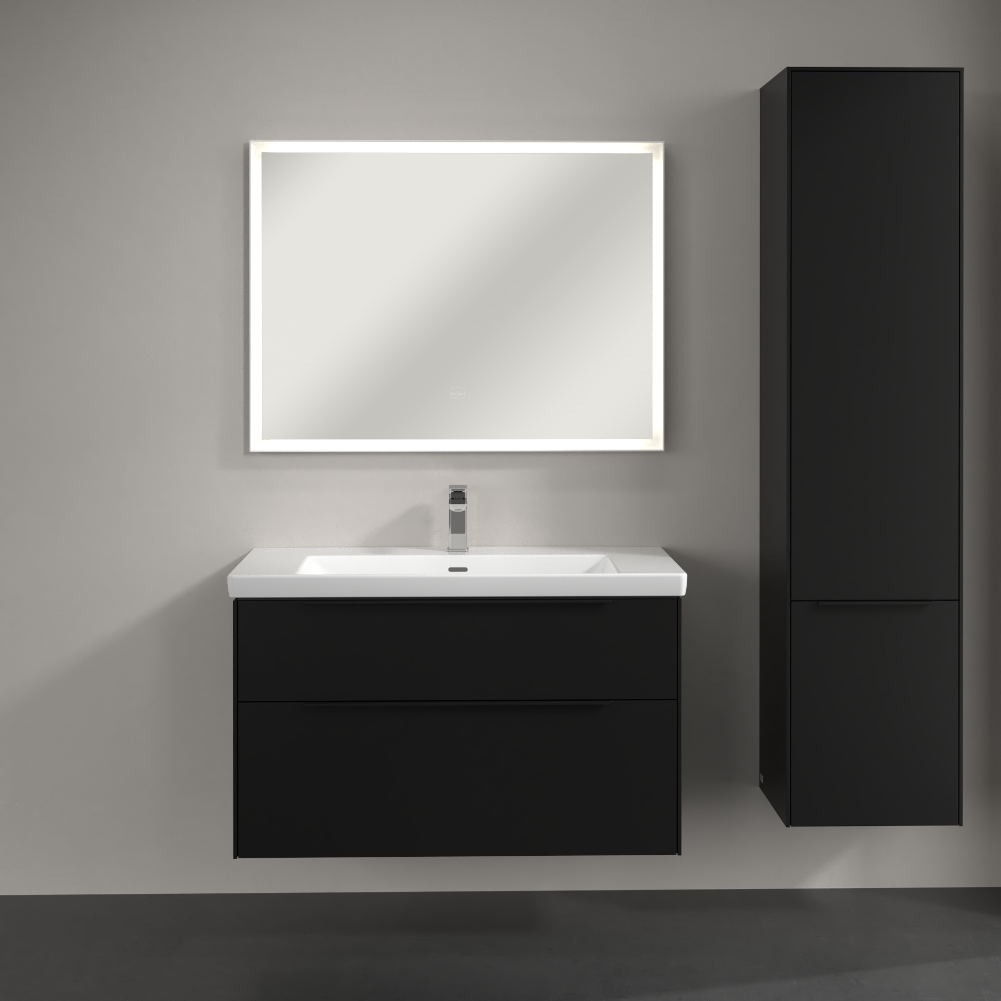 Subway 3.0 Armoire haute, 2 portes, 400x1710x346mm, Caisson: Volcano Black, Façade: Volcano Black