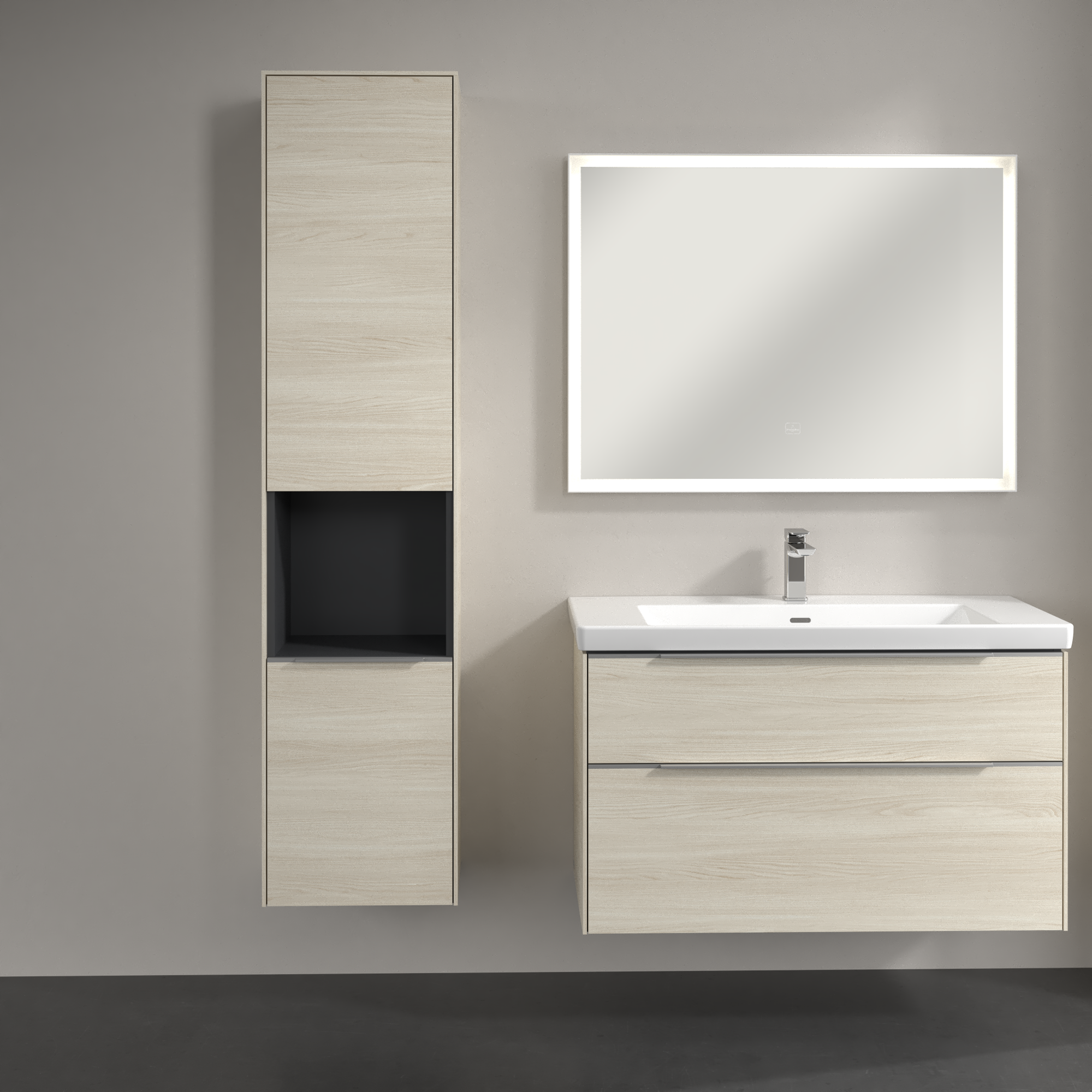 Subway 3.0 Armoire haute, 2 portes, 400x1710x346mm, Caisson: White Oak, Façade: White Oak