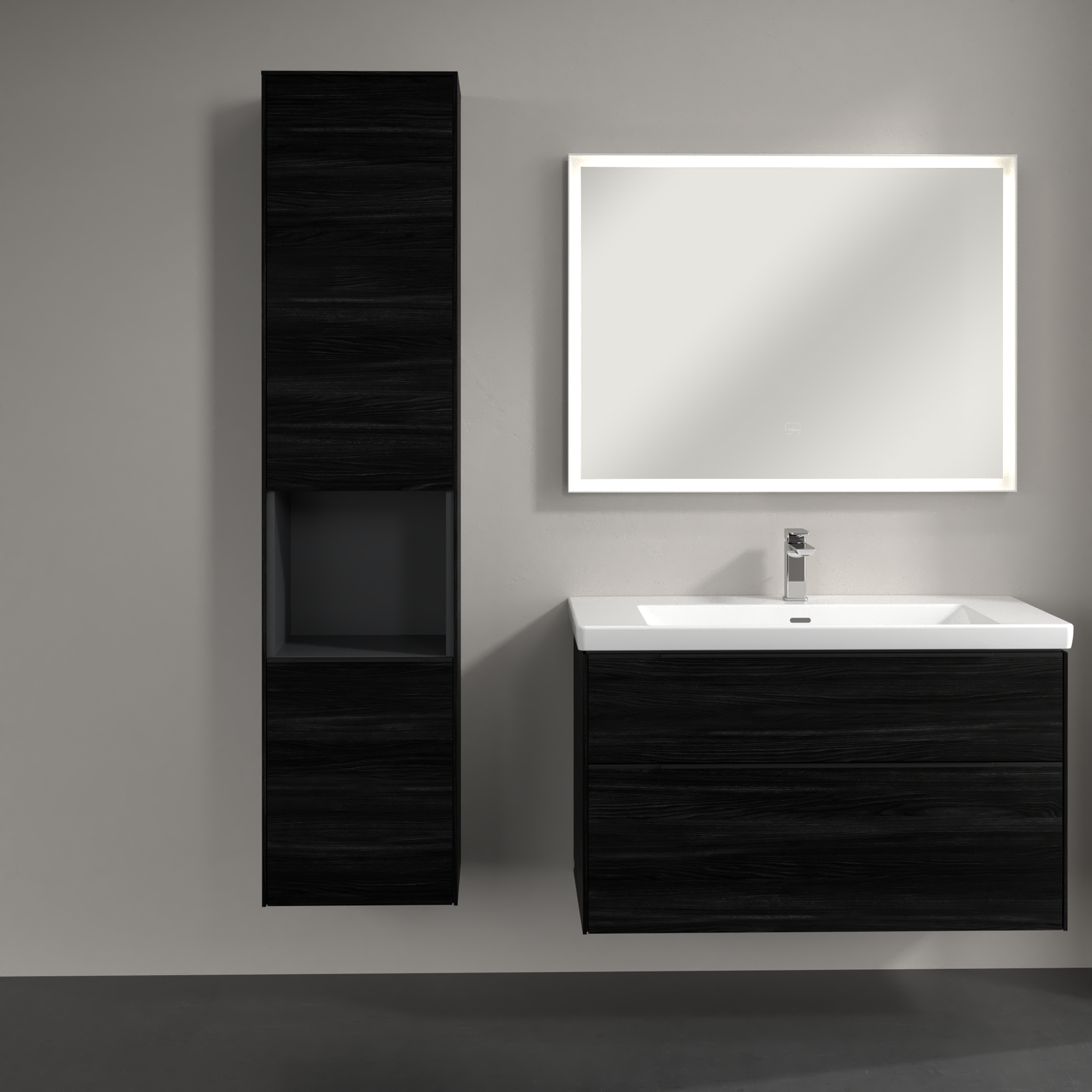 Subway 3.0 Tall cabinet, 2 doors, 400x1710x346mm, Body: Black Oak, Front: Black Oak