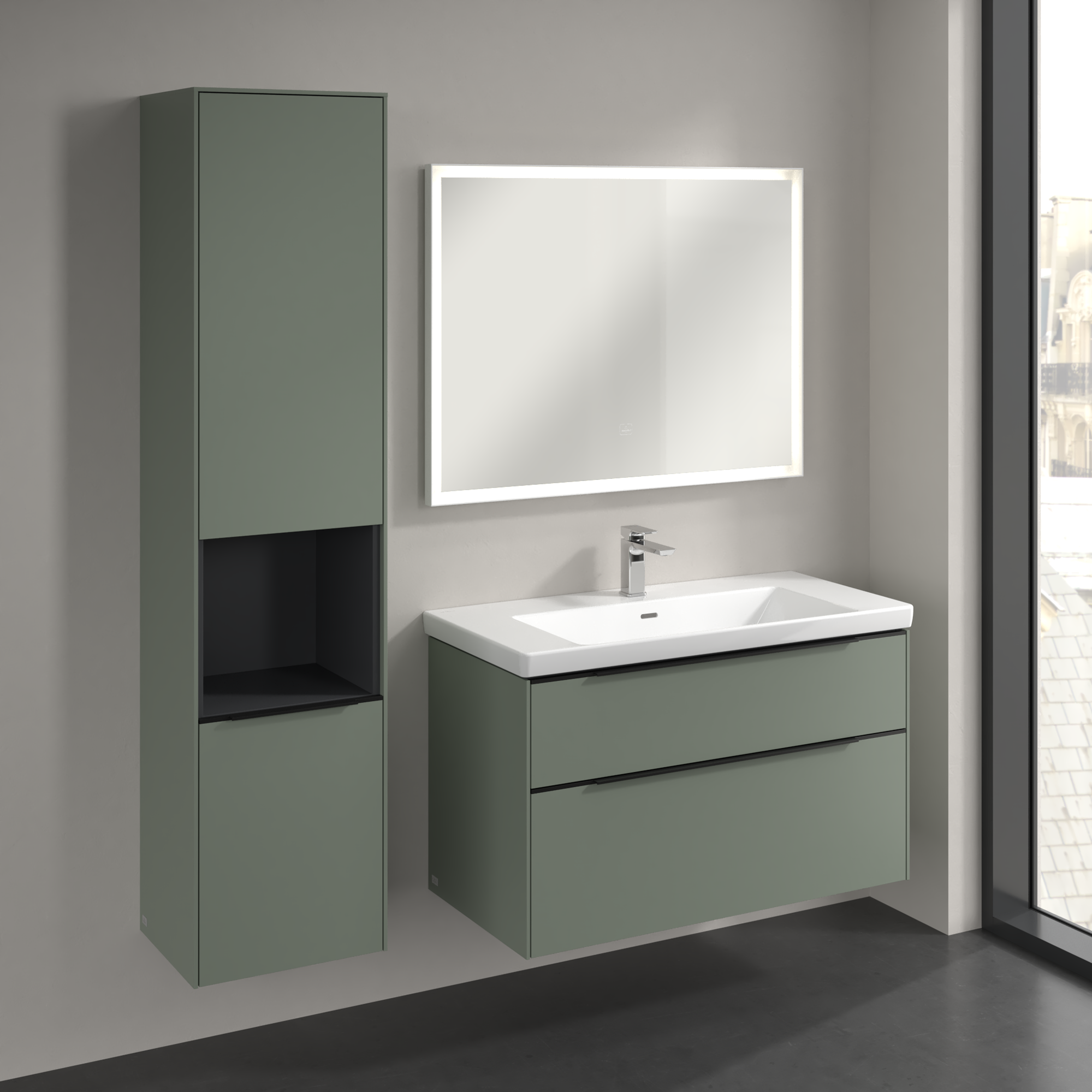 Subway 3.0 Højskab, 2 døre, 400x1710x346mm, Korpus: Soft Green, Front: Soft Green