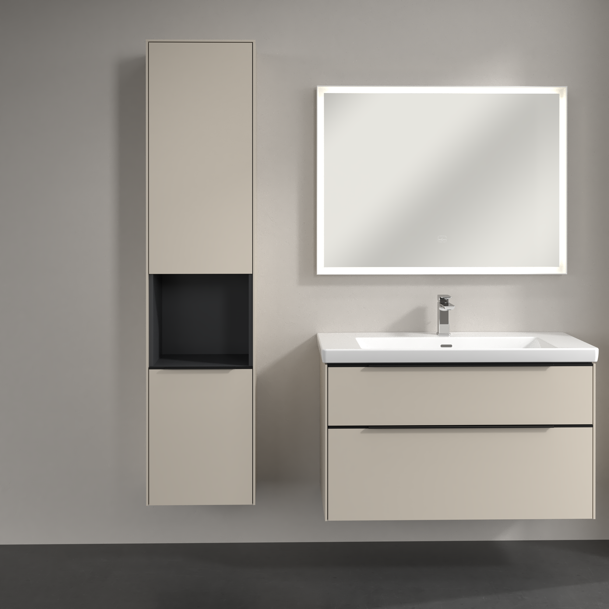 Subway 3.0 Szafka wysoka, 2 drzwi, 400x1710x346mm, Korpus: Cashmere Grey, Front: Cashmere Grey