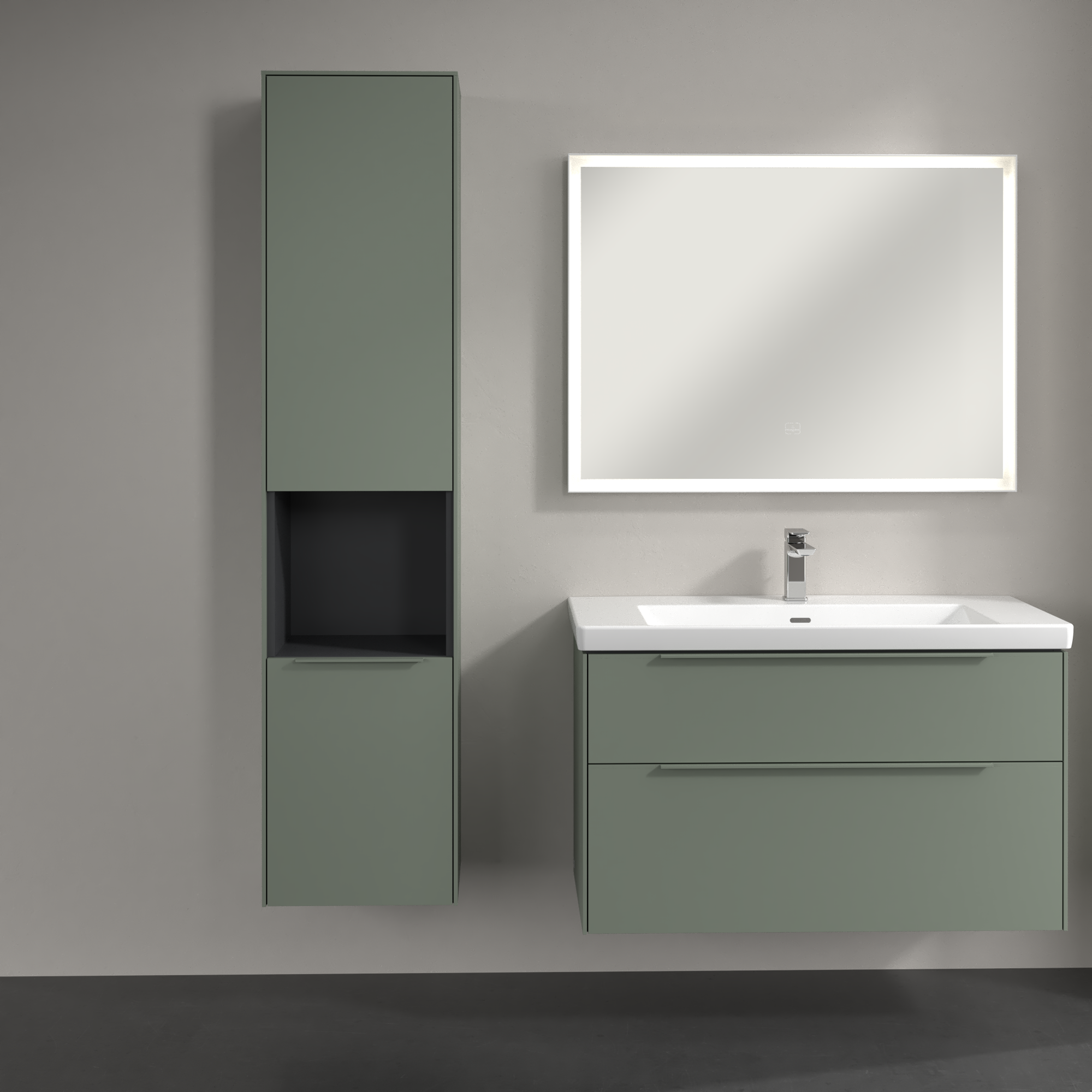 Subway 3.0 Tall cabinet, 2 doors, 400x1710x346mm, Body: Soft Green, Front: Soft Green