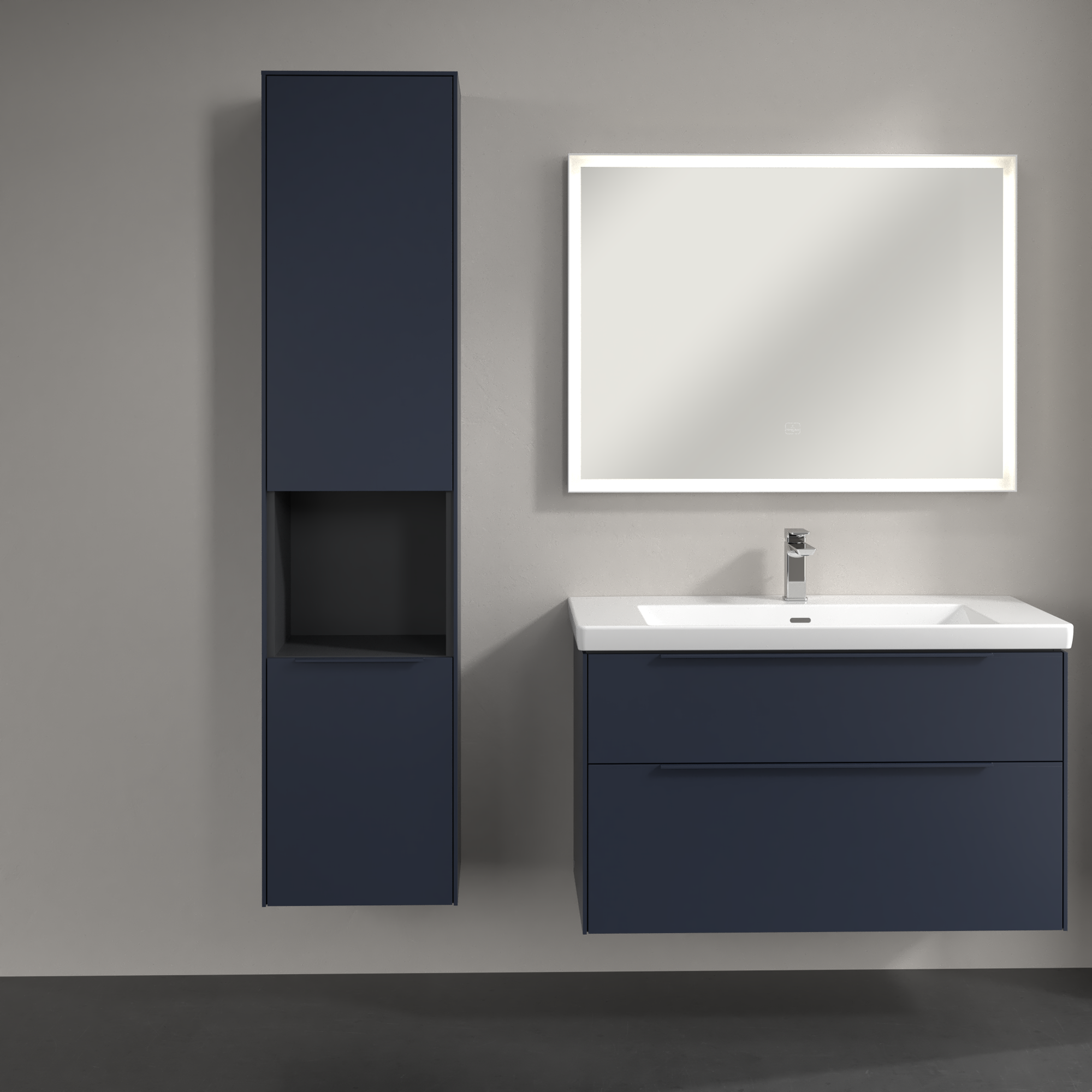 Subway 3.0 Armoire haute, 2 portes, 400x1710x346mm, Caisson: Marine Blue, Façade: Marine Blue