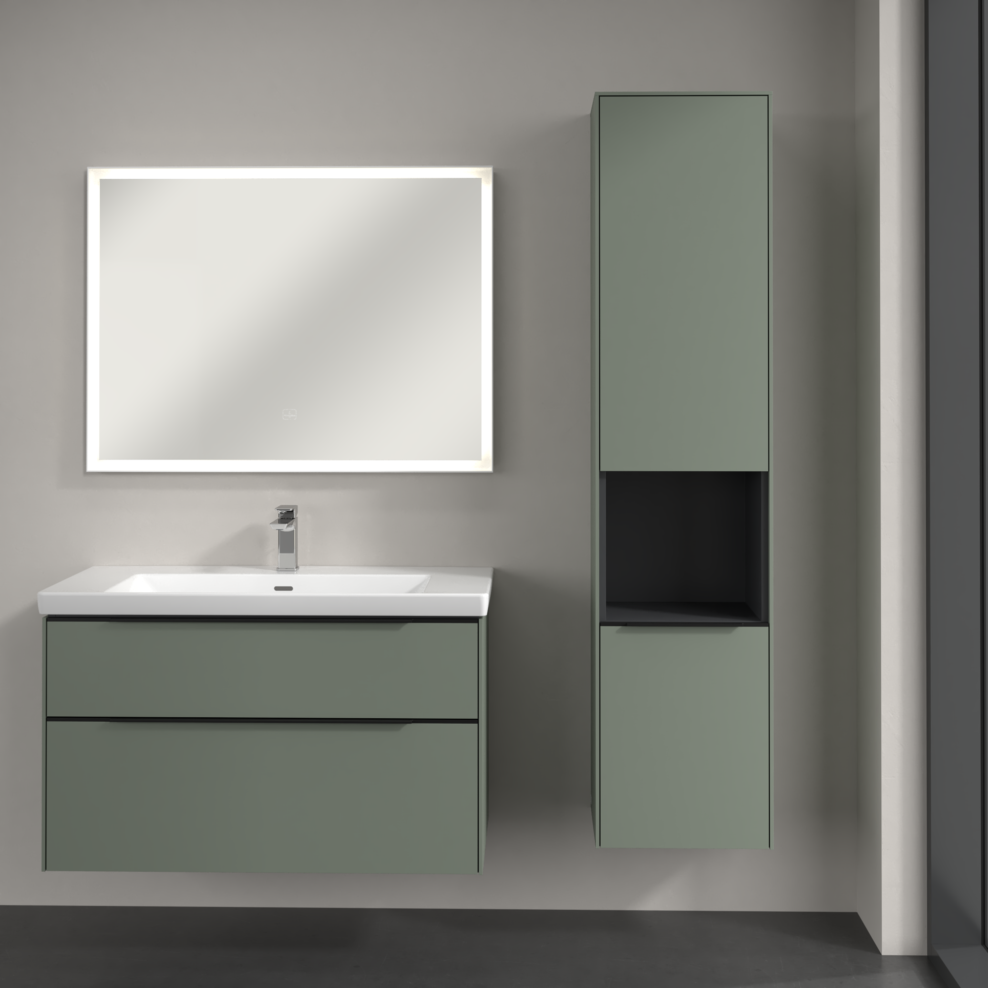 Subway 3.0 Tall cabinet, 2 doors, 400x1710x346mm, Body: Soft Green, Front: Soft Green