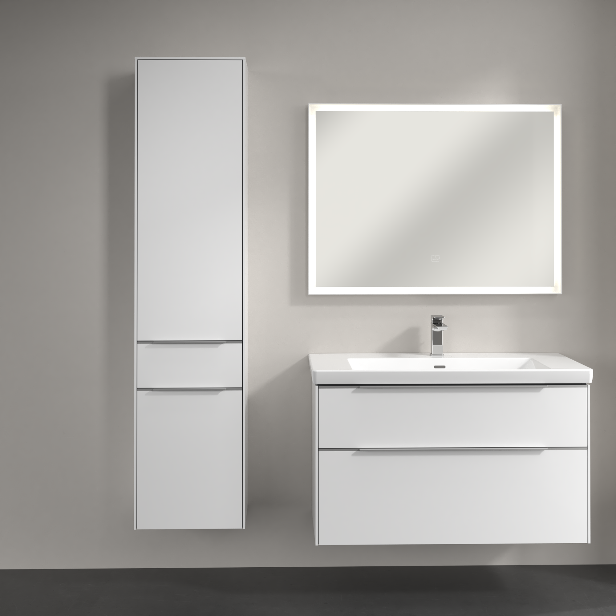 Subway 3.0 Hochschrank, 2 Türen, 1 Auszug, 400x1710x346mm, Korpus: Brilliant White, Front: Brilliant White