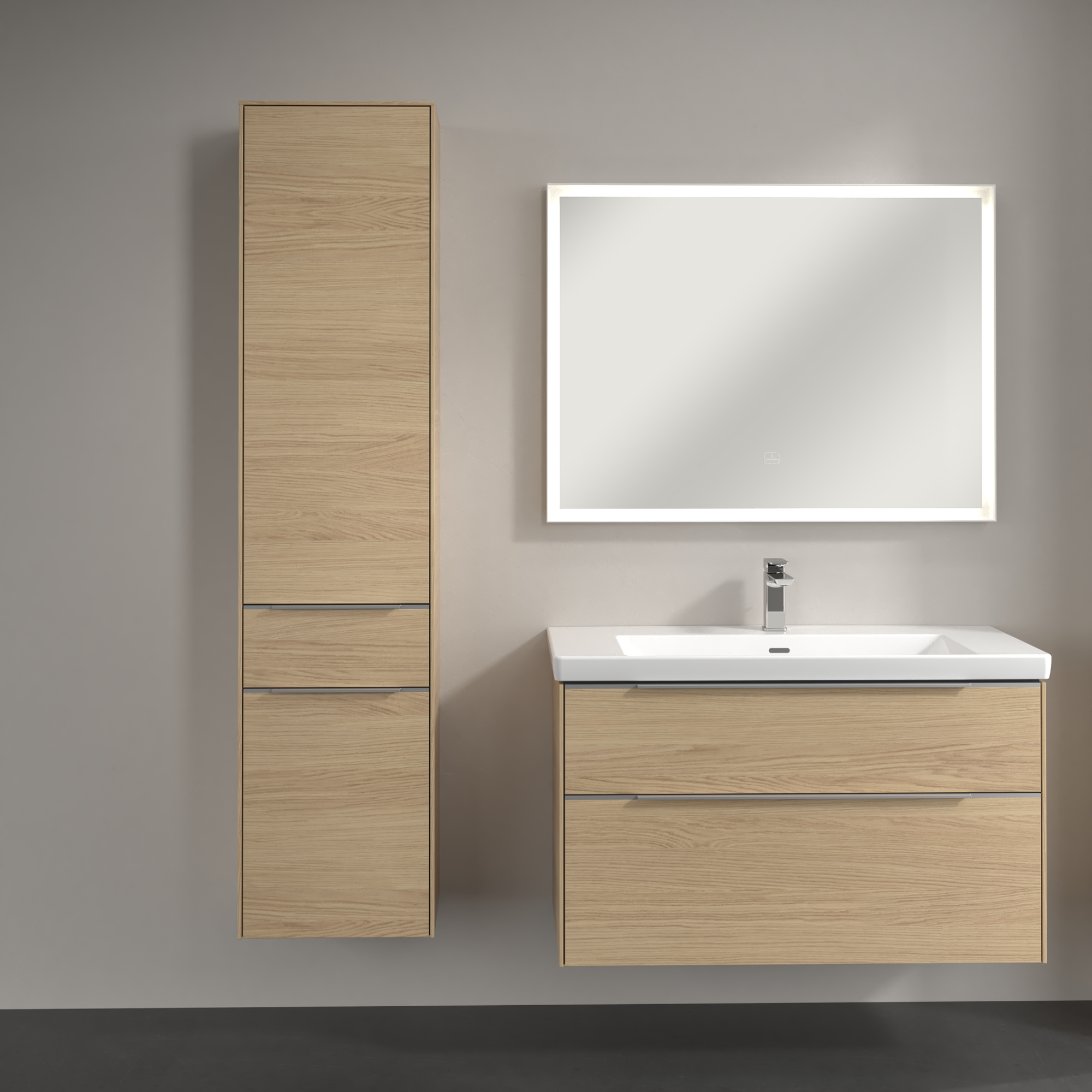 Subway 3.0 Armoire haute, 2 portes, 1 tiroir sur rails, 400x1710x346mm, Caisson: Nordic Oak, Façade: Nordic Oak