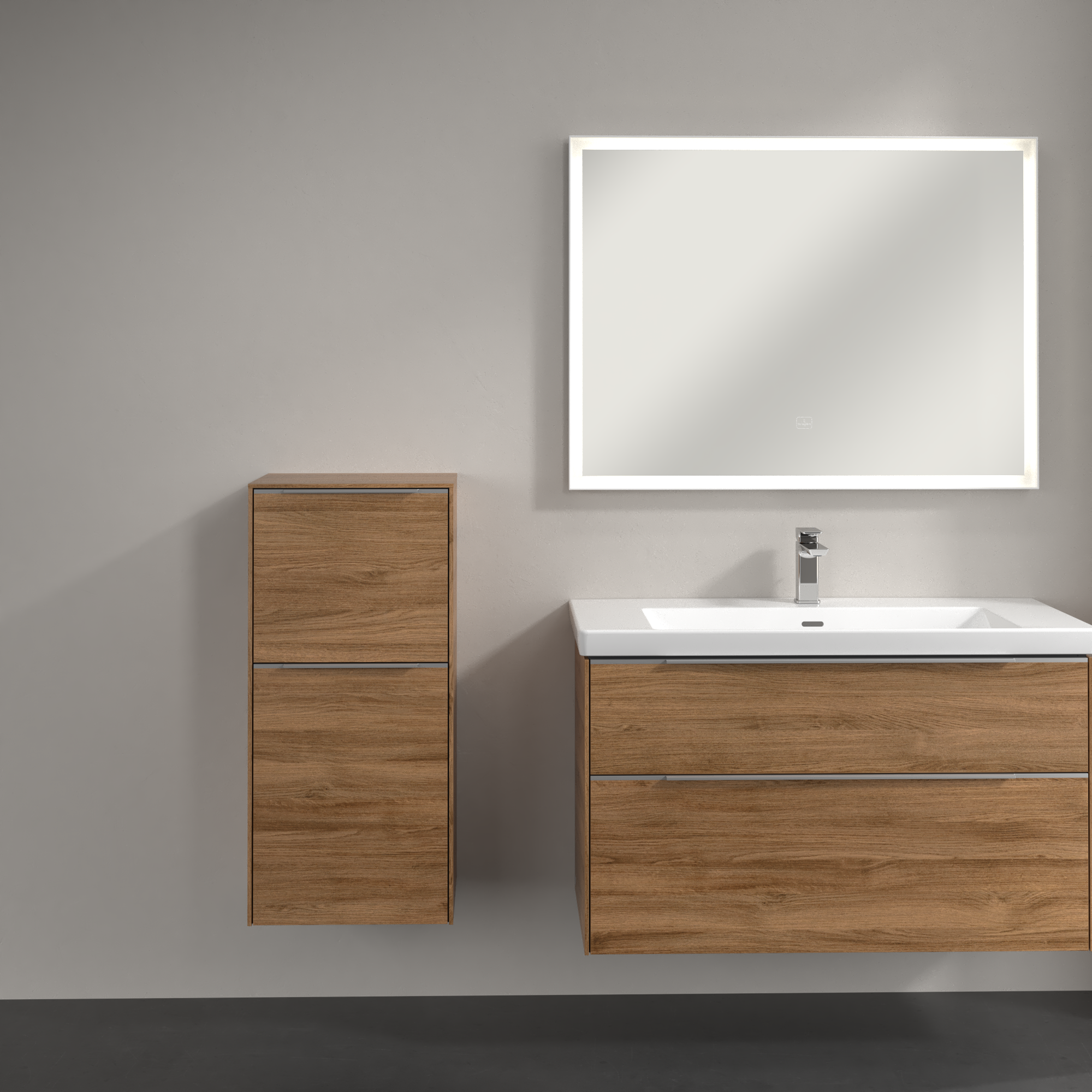 Subway 3.0 Armoire latérale, 1 tiroir sur rails, 1 porte, 400x860x346mm, Caisson: Oak Kansas, Façade: Oak Kansas