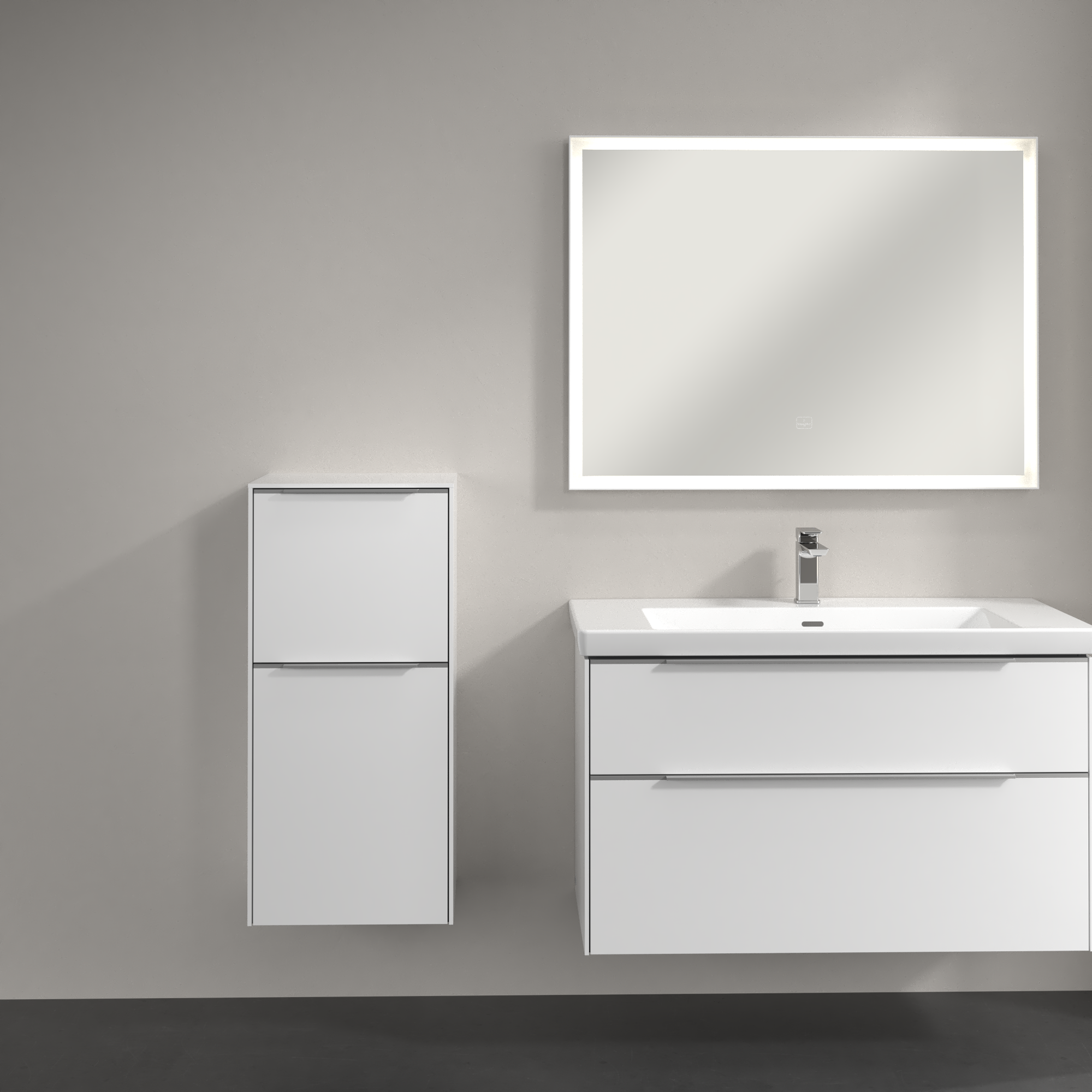 Subway 3.0 Side cabinet, 1 pull-out compartment, 1 door, 400x860x346mm, Body: Brilliant White, Front: Brilliant White