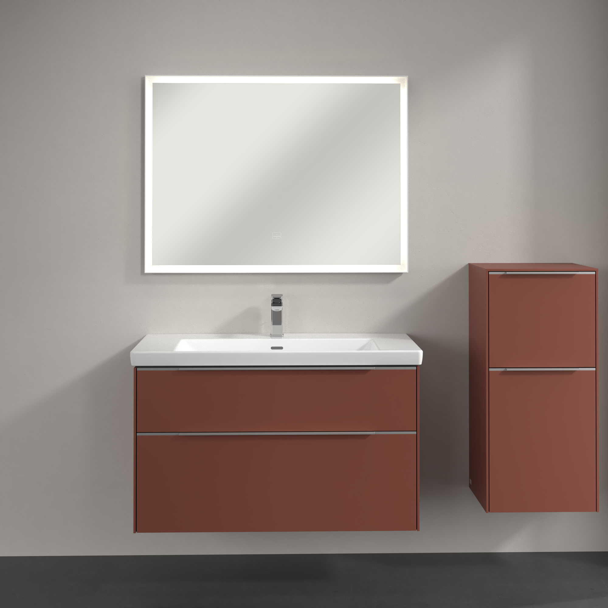 Subway 3.0 Side cabinet, 1 pull-out compartment, 1 door, 400x860x346mm, Body: Wine Red, Front: Wine Red