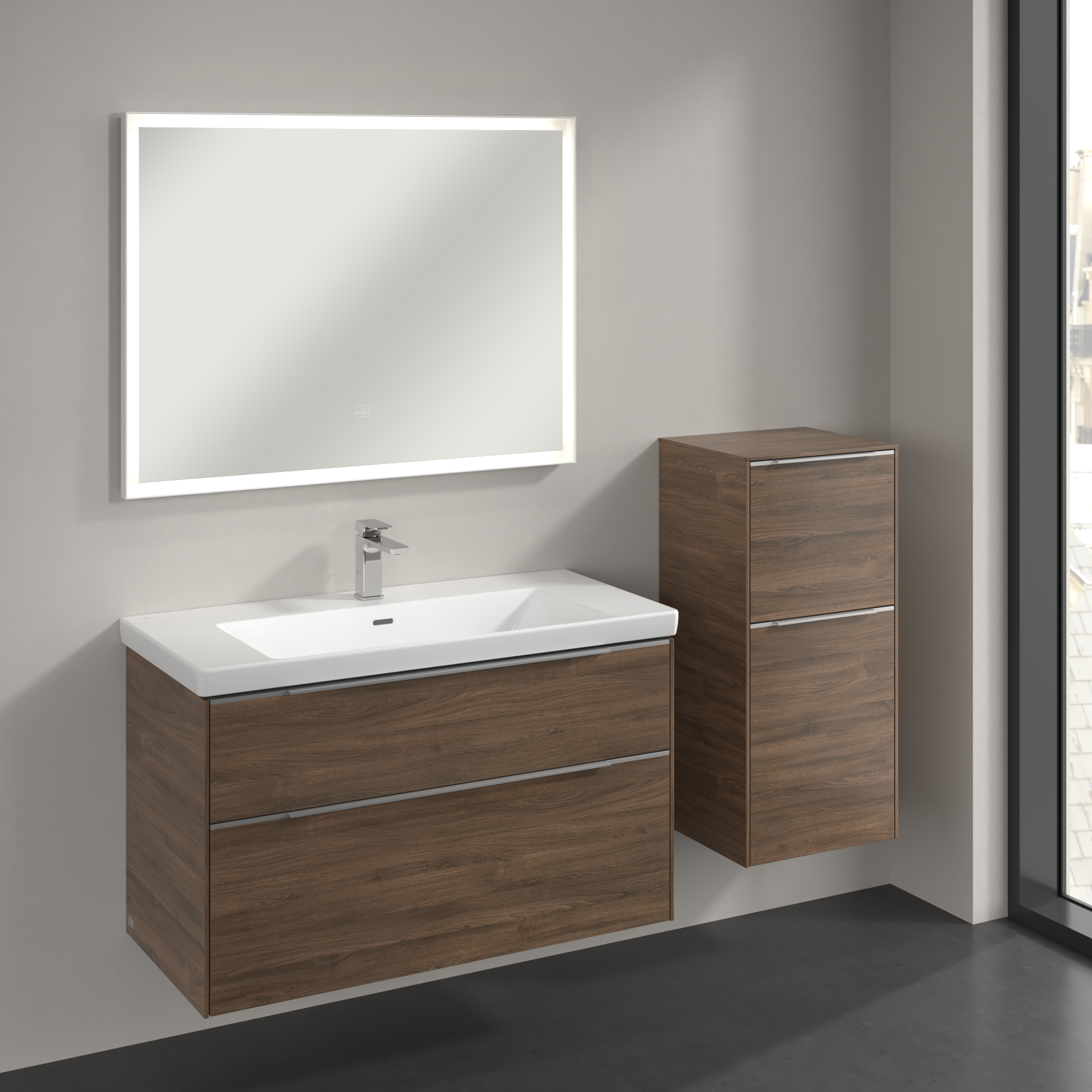 Subway 3.0 Armoire latérale, 1 tiroir sur rails, 1 porte, 400x860x346mm, Caisson: Arizona Oak, Façade: Arizona Oak
