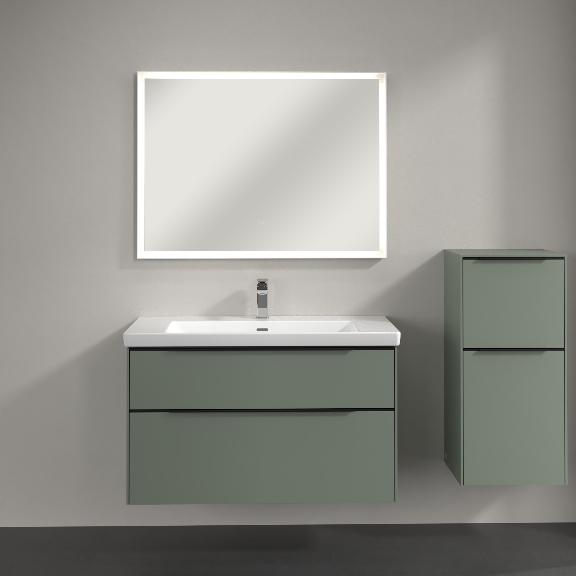 Subway 3.0 Seitenschrank, 1 Auszug, 1 Tür, 400x860x346mm, Korpus: Soft Green, Front: Soft Green