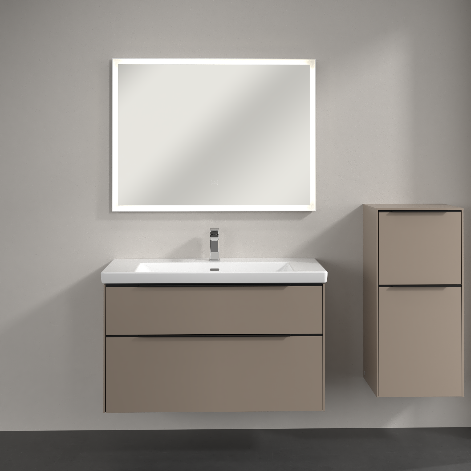 Subway 3.0 Side cabinet, 1 pull-out compartment, 1 door, 400x860x346mm, Body: Taupe, Front: Taupe