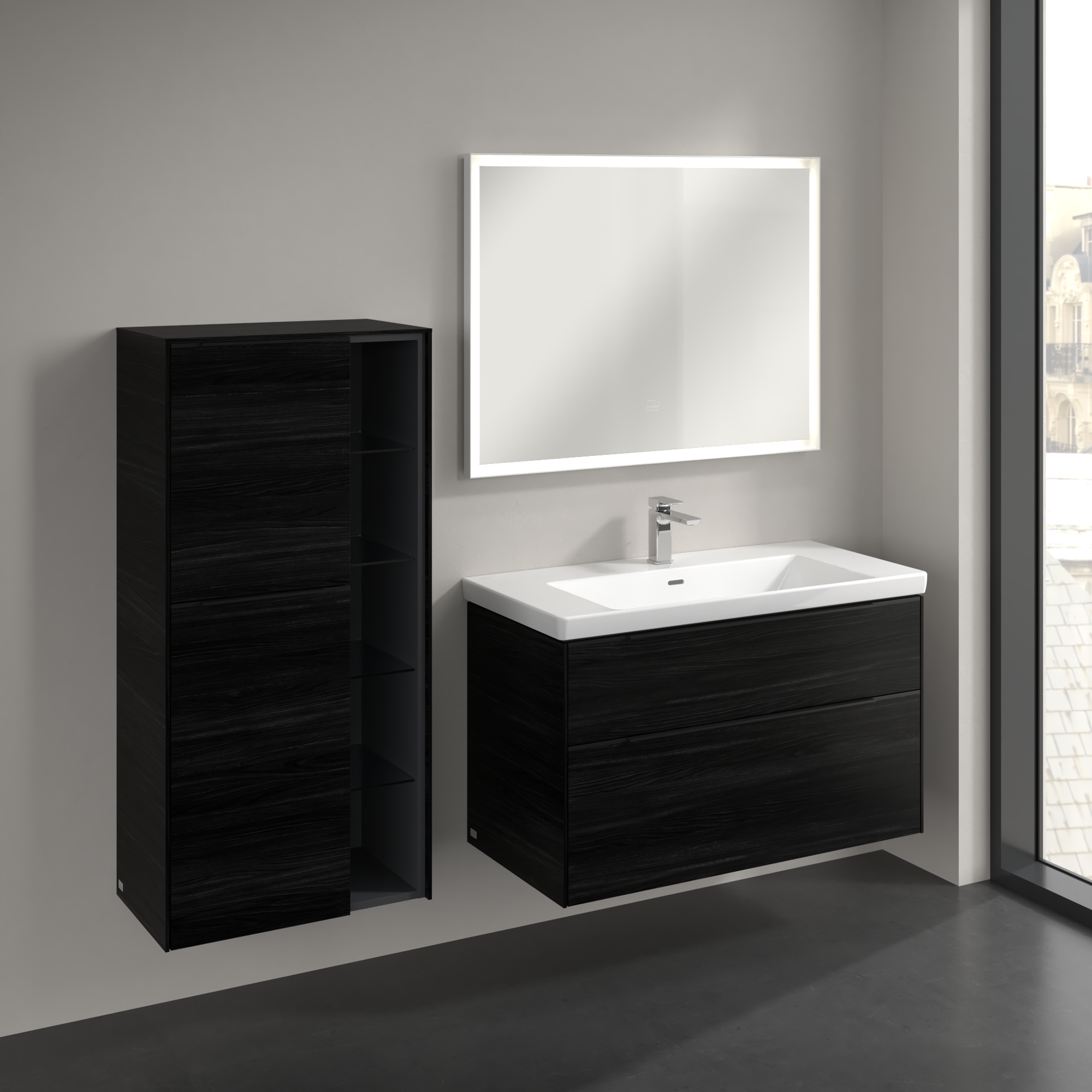 Subway 3.0 Middenkast, 2 deuren, 574x1200x346mm, Corpus: Black Oak, Front: Black Oak