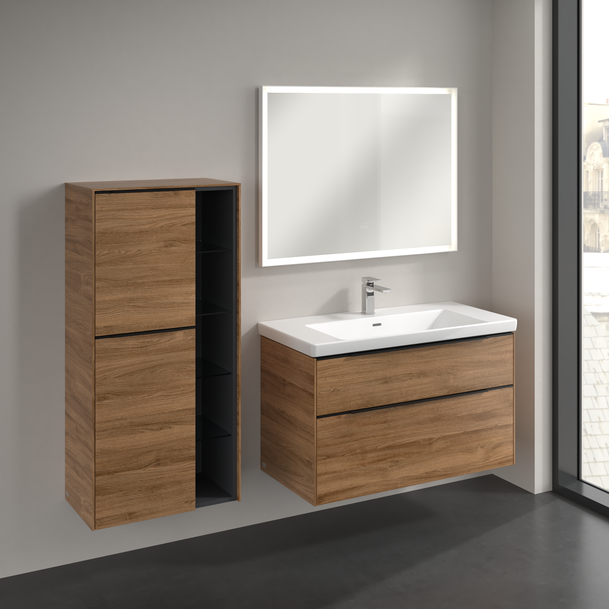 Subway 3.0 Medium-height cabinet, 2 doors, 574x1200x346mm, Body: Oak Kansas, Front: Oak Kansas