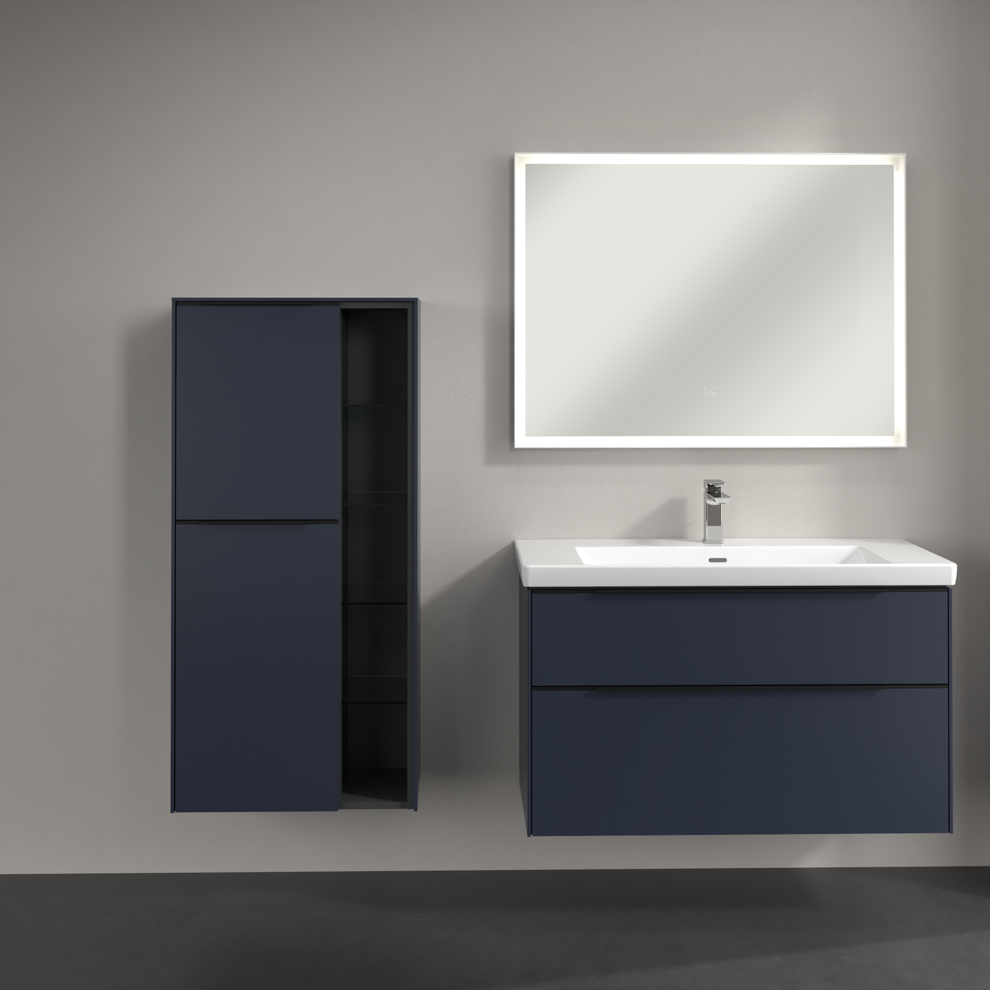 Subway 3.0 Medium-height cabinet, 2 doors, 574x1200x346mm, Body: Marine Blue, Front: Marine Blue