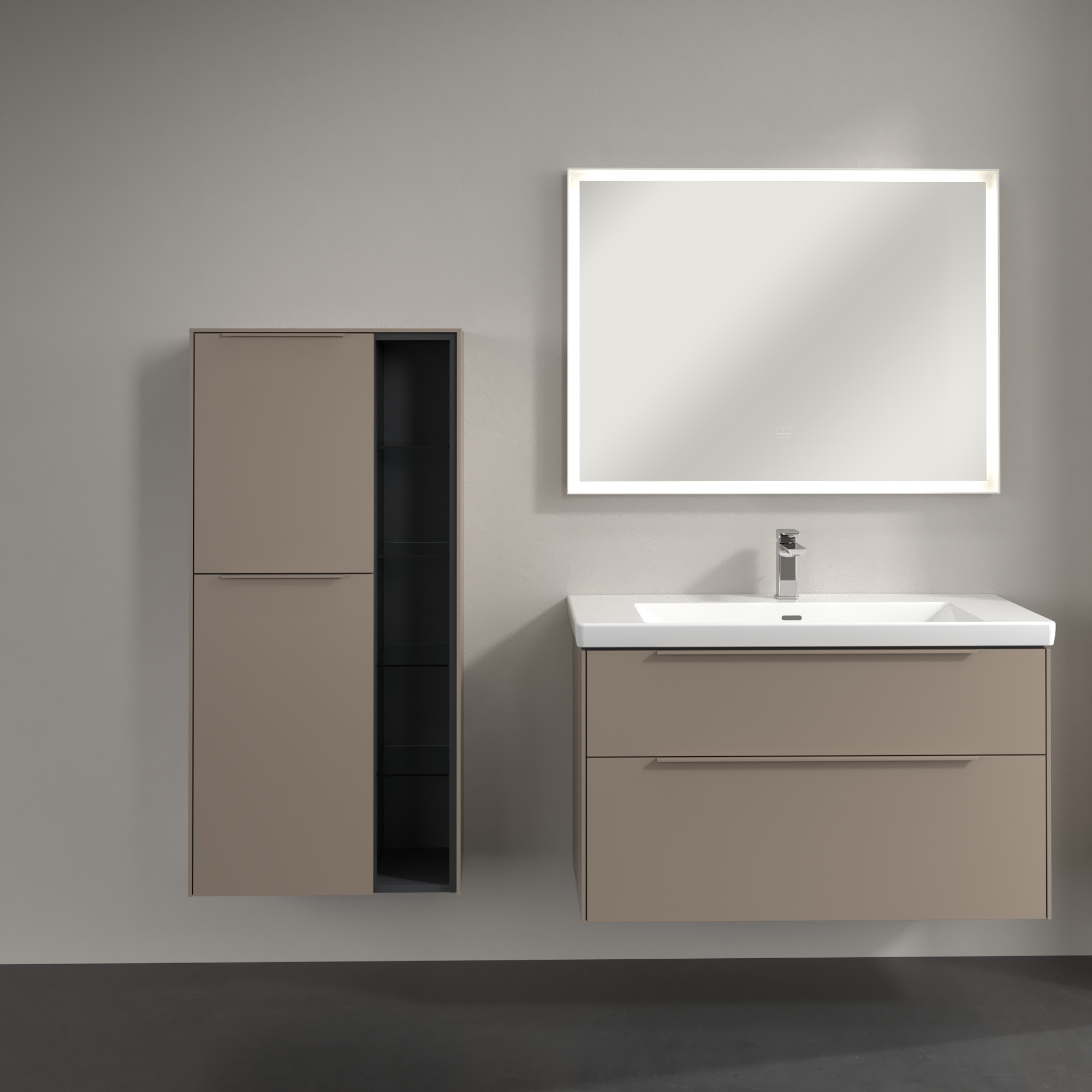 Subway 3.0 Medium-height cabinet, 2 doors, 574x1200x346mm, Body: Taupe, Front: Taupe