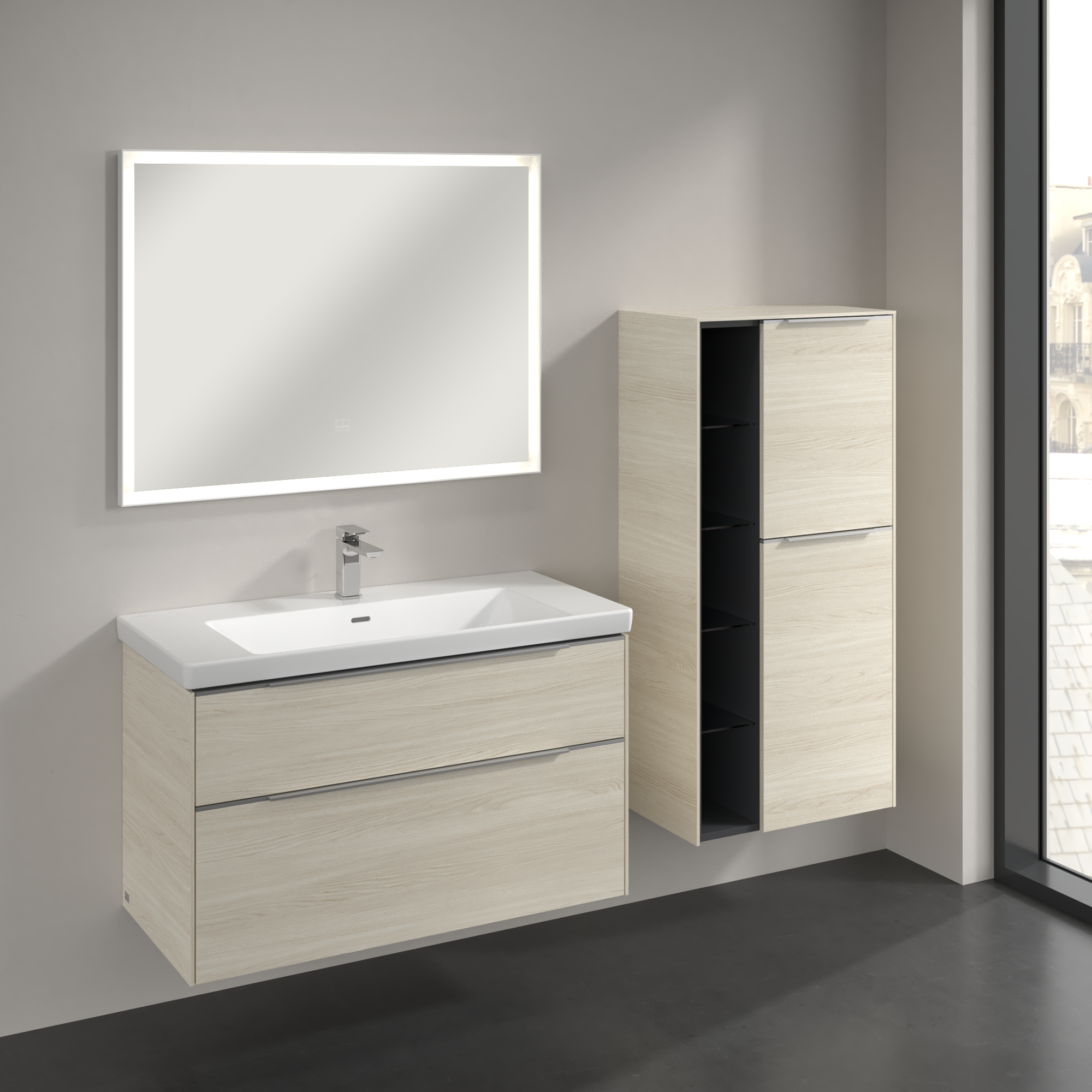 Subway 3.0 Medium-height cabinet, 2 doors, 574x1200x346mm, Body: White Oak, Front: White Oak