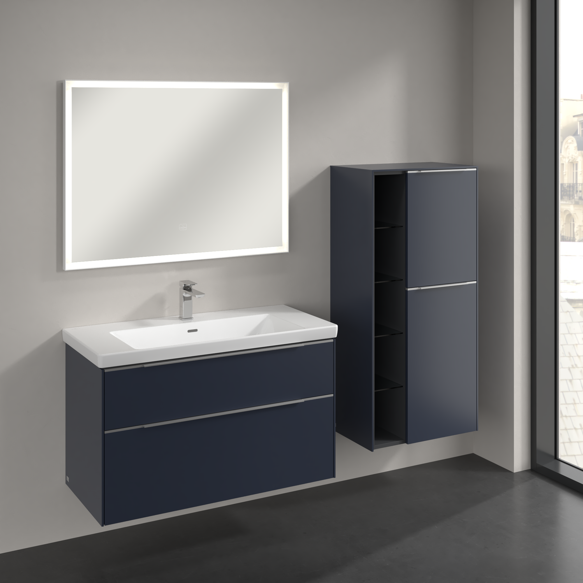 Subway 3.0 Medium-height cabinet, 2 doors, 574x1200x346mm, Body: Marine Blue, Front: Marine Blue