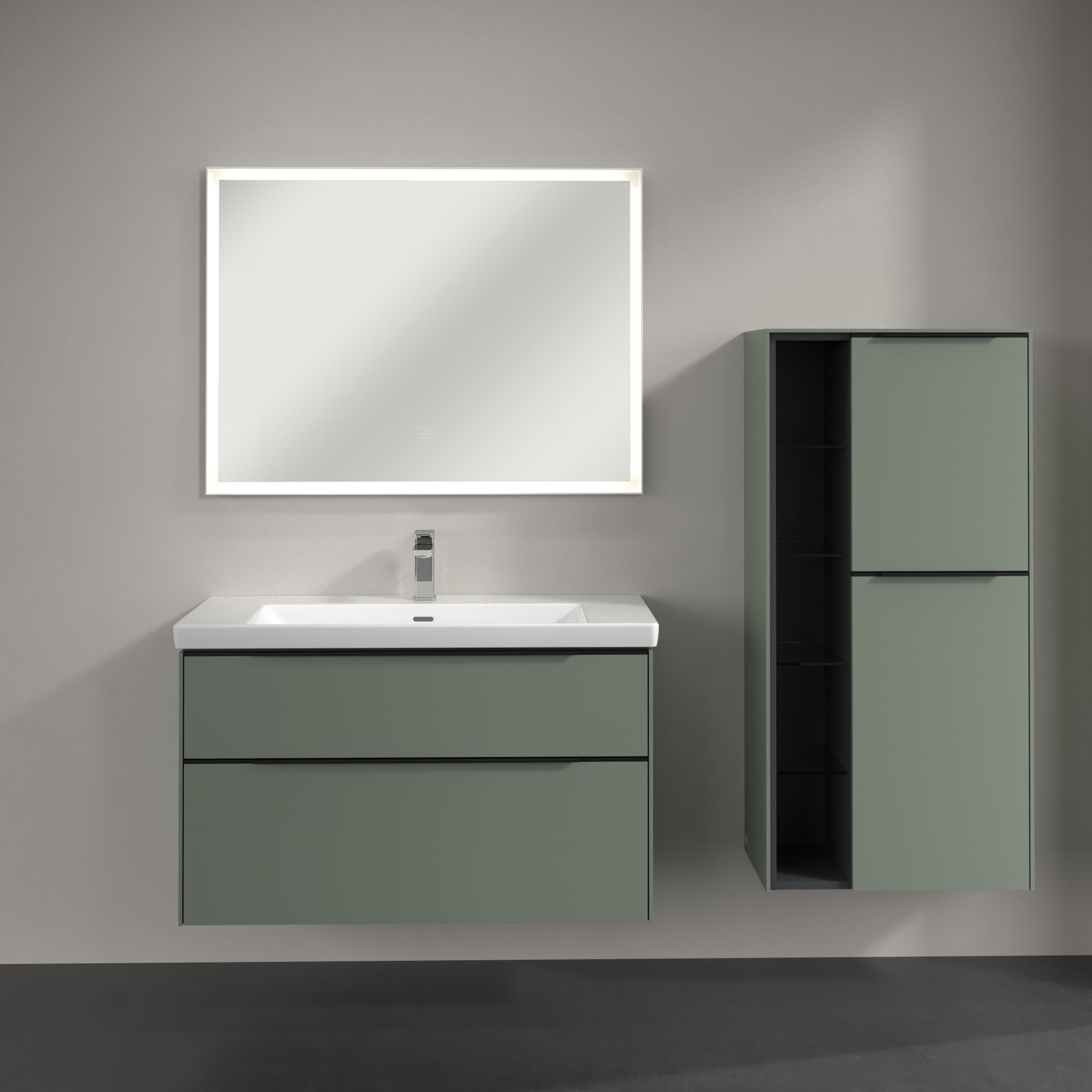 Subway 3.0 Armadietto intermedio, 2 ante, 574x1200x346mm, Corpo: Soft Green, Fronte: Soft Green