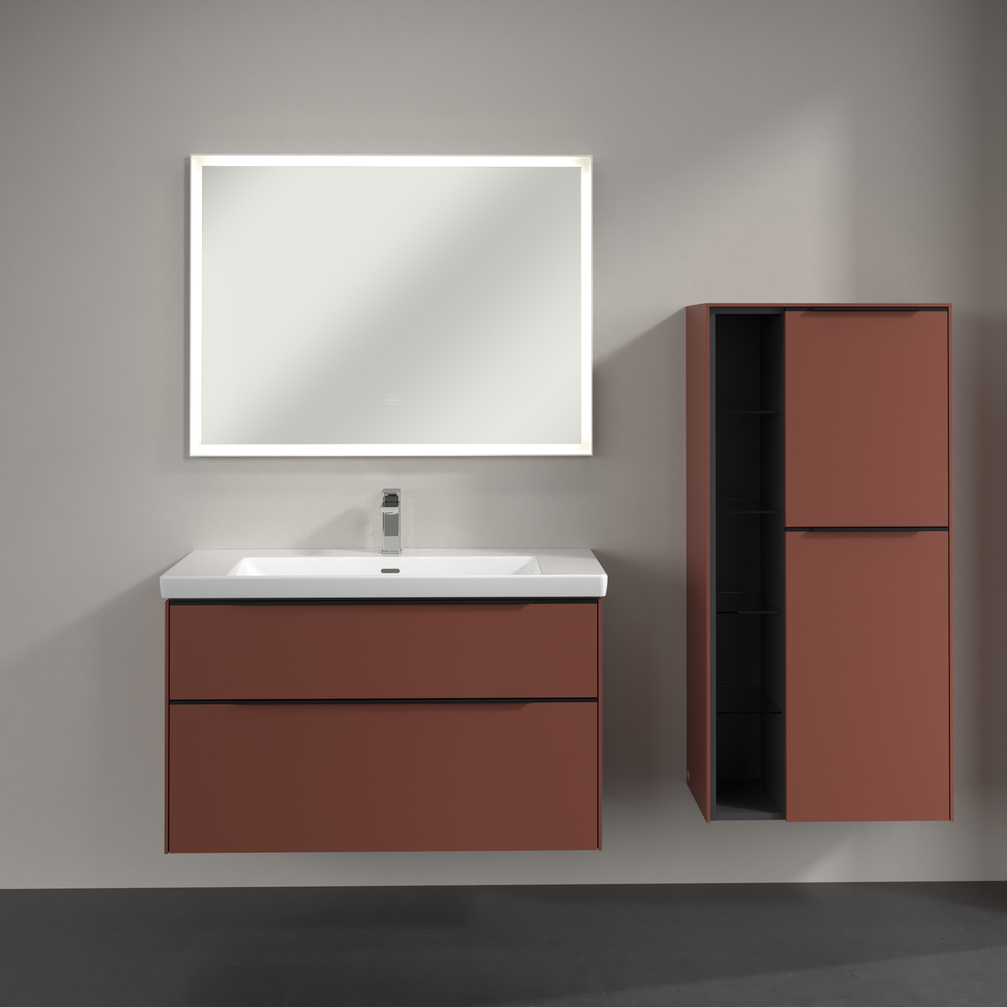 Subway 3.0 Skab i middel højde, 2 døre, 574x1200x346mm, Korpus: Wine Red, Front: Wine Red