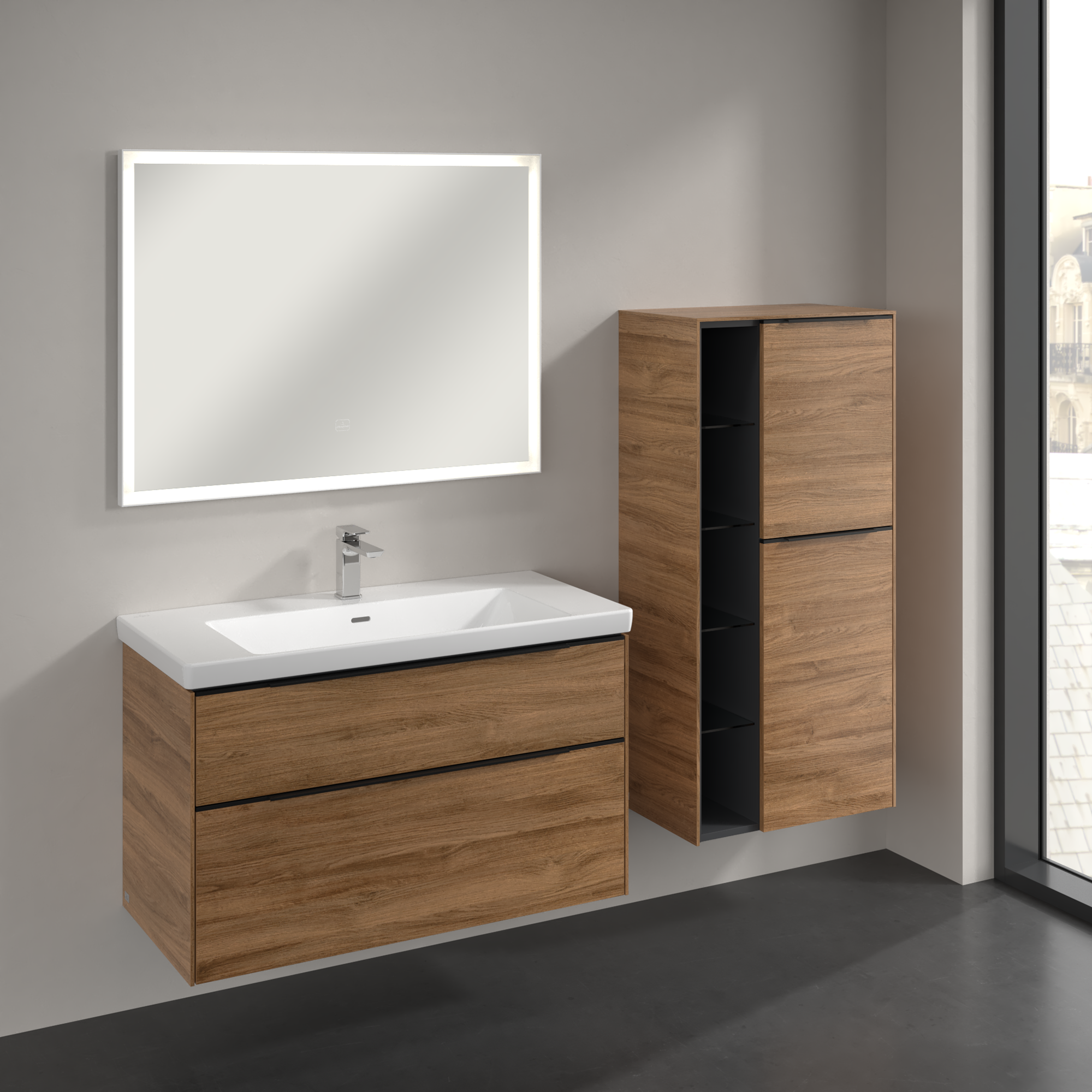 Subway 3.0 Medium-height cabinet, 2 doors, 574x1200x346mm, Body: Oak Kansas, Front: Oak Kansas