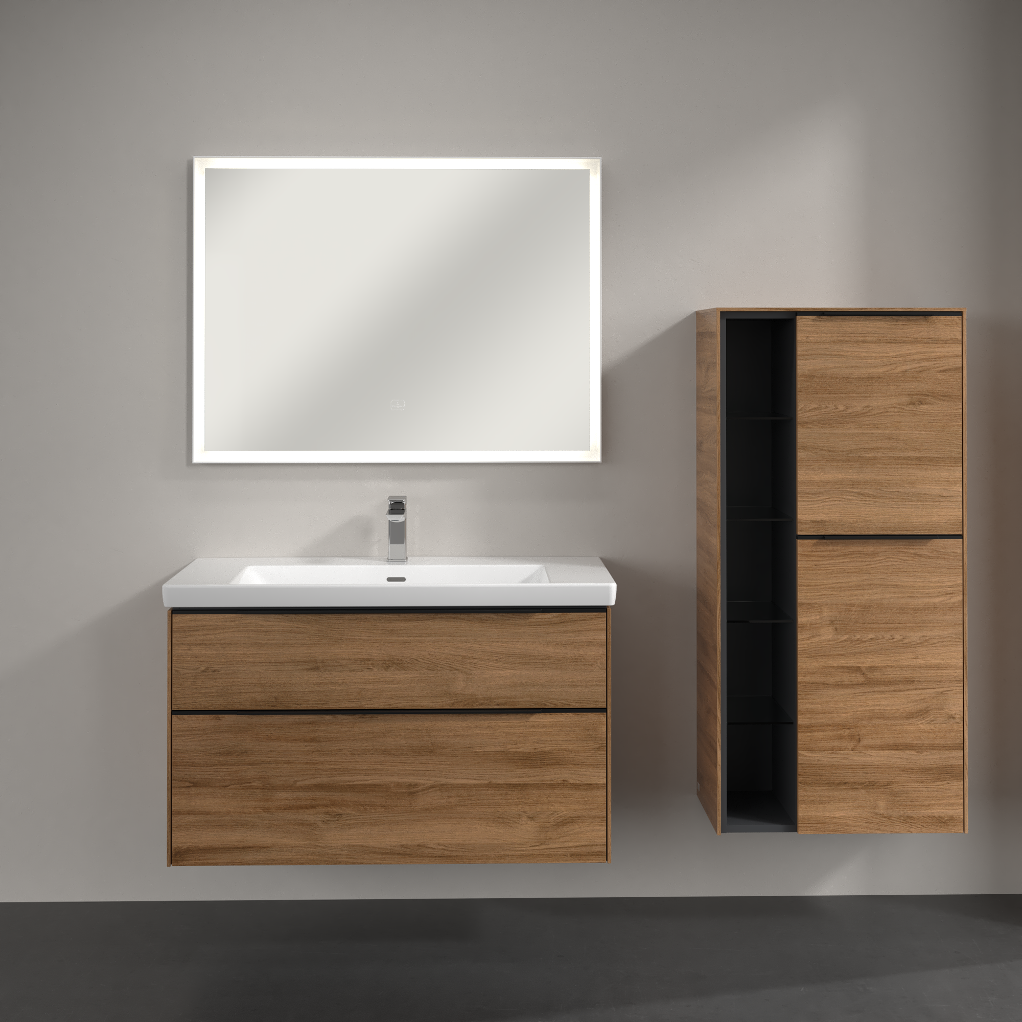 Subway 3.0 Medium-height cabinet, 2 doors, 574x1200x346mm, Body: Oak Kansas, Front: Oak Kansas