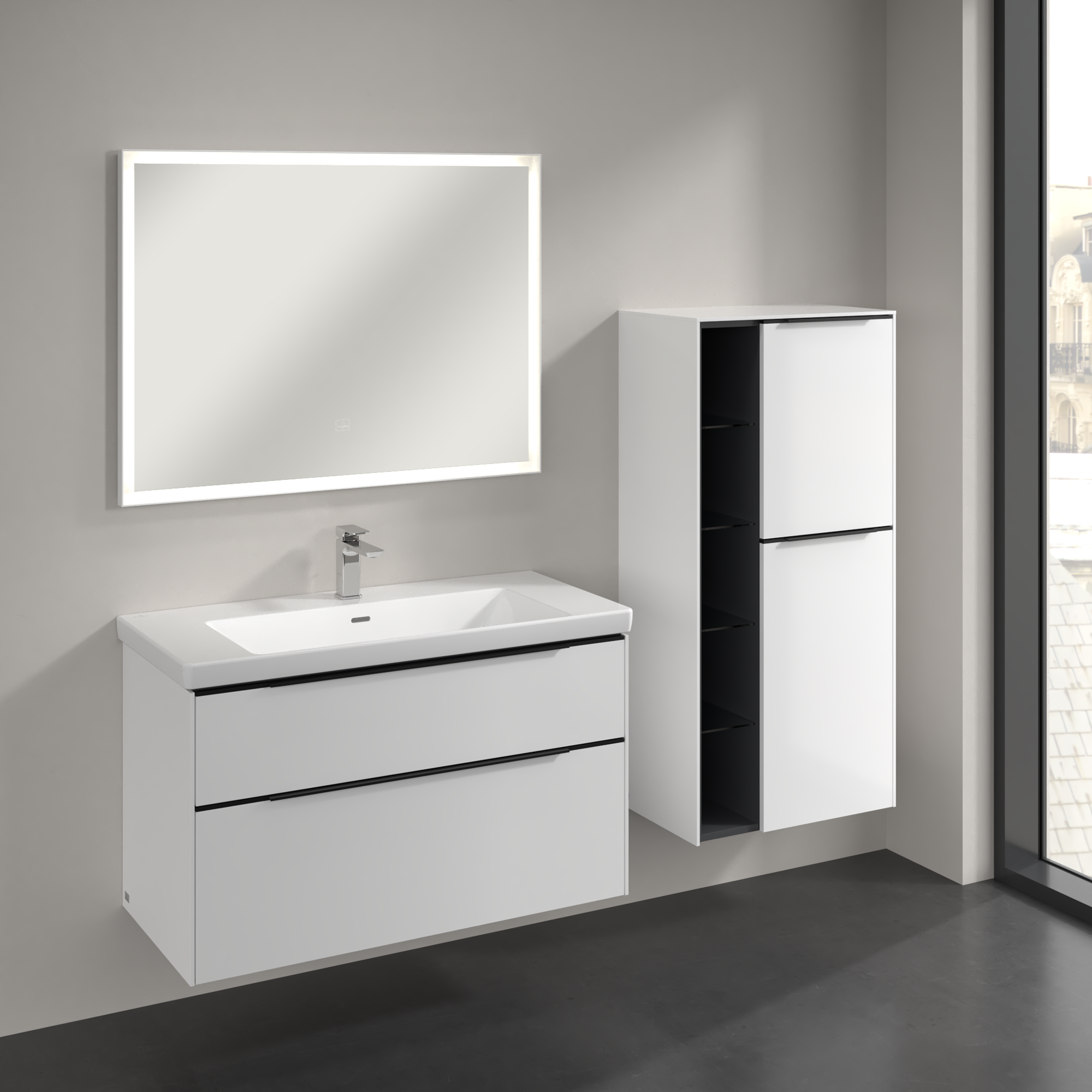 Subway 3.0 Medium-height cabinet, 2 doors, 574x1200x346mm, Body: Brilliant White, Front: Brilliant White