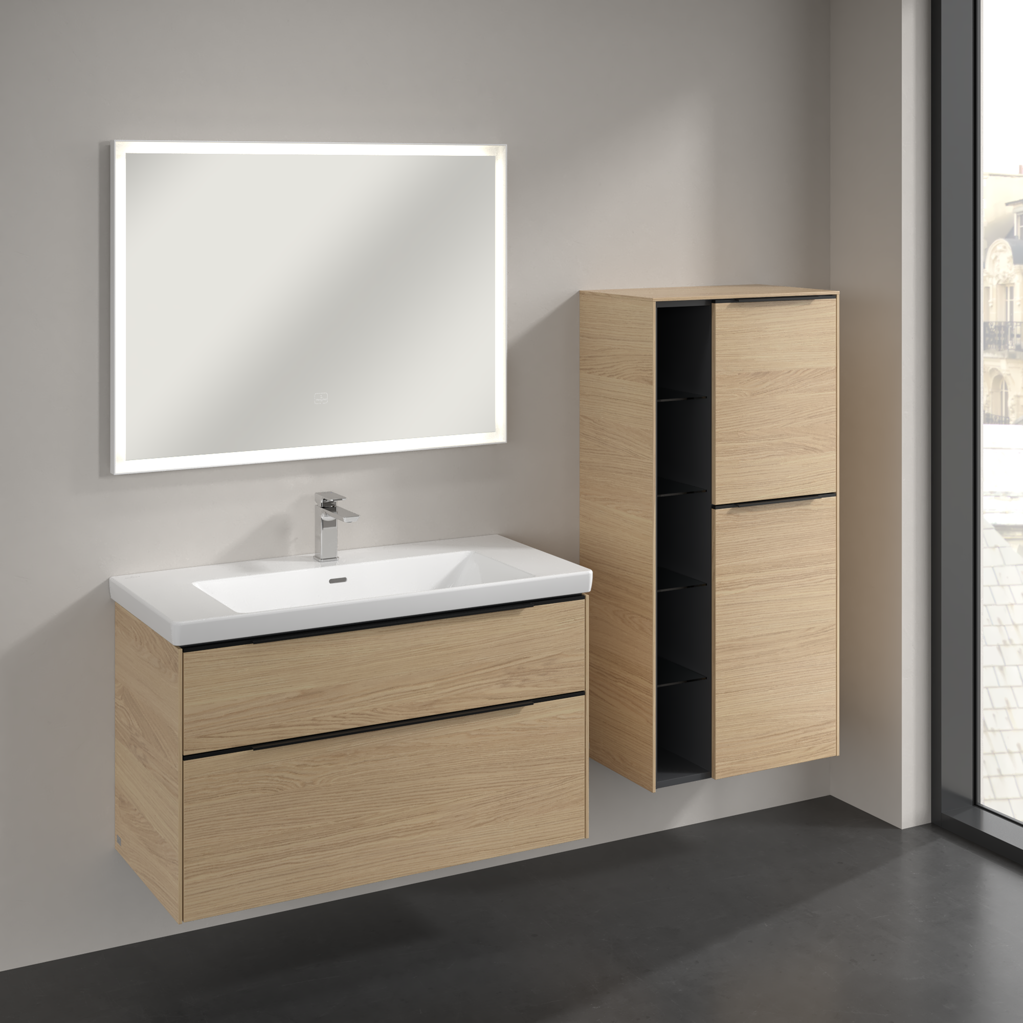 Subway 3.0 Medium-height cabinet, 2 doors, 574x1200x346mm, Body: Nordic Oak, Front: Nordic Oak