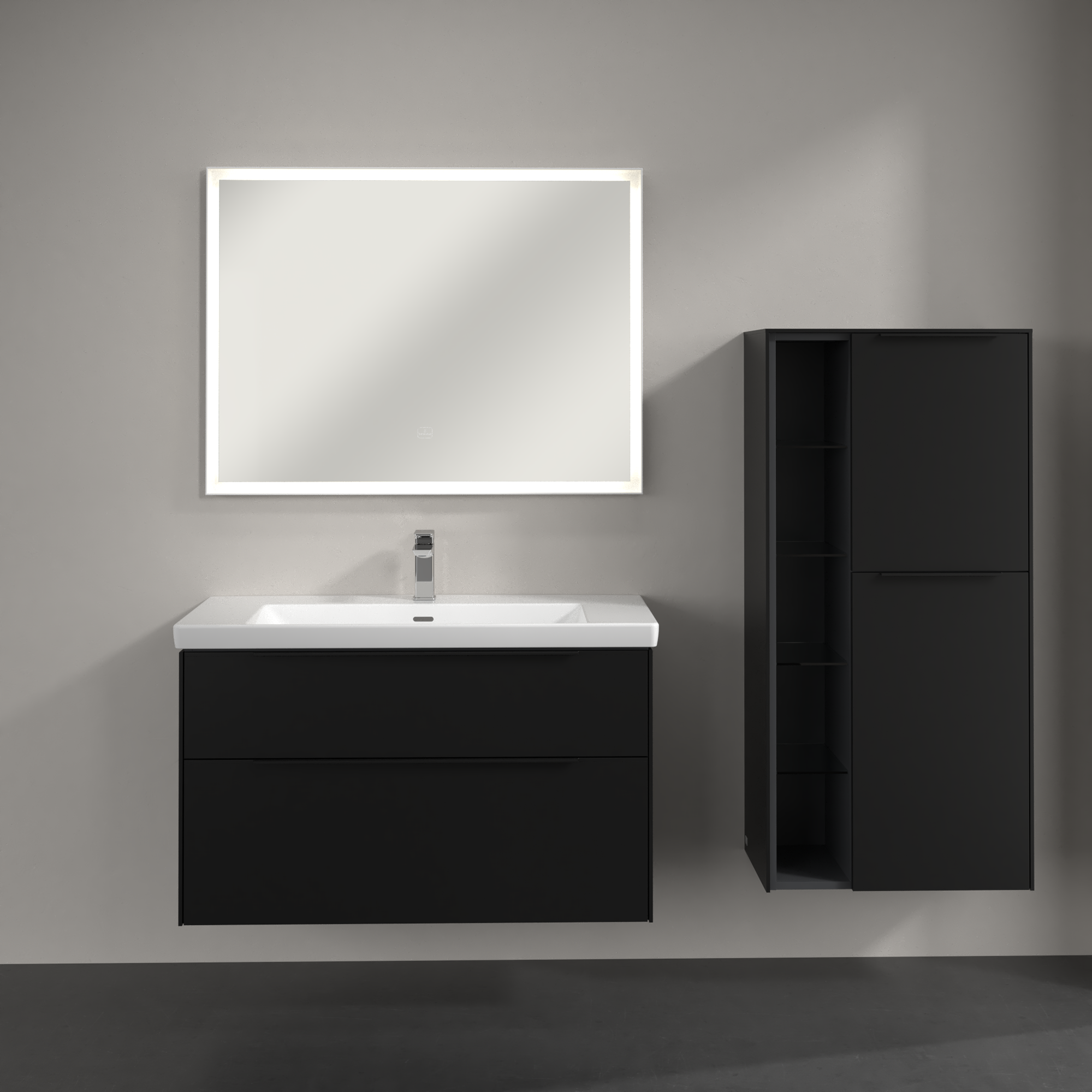 Subway 3.0 Medium-height cabinet, 2 doors, 574x1200x346mm, Body: Volcano Black, Front: Volcano Black