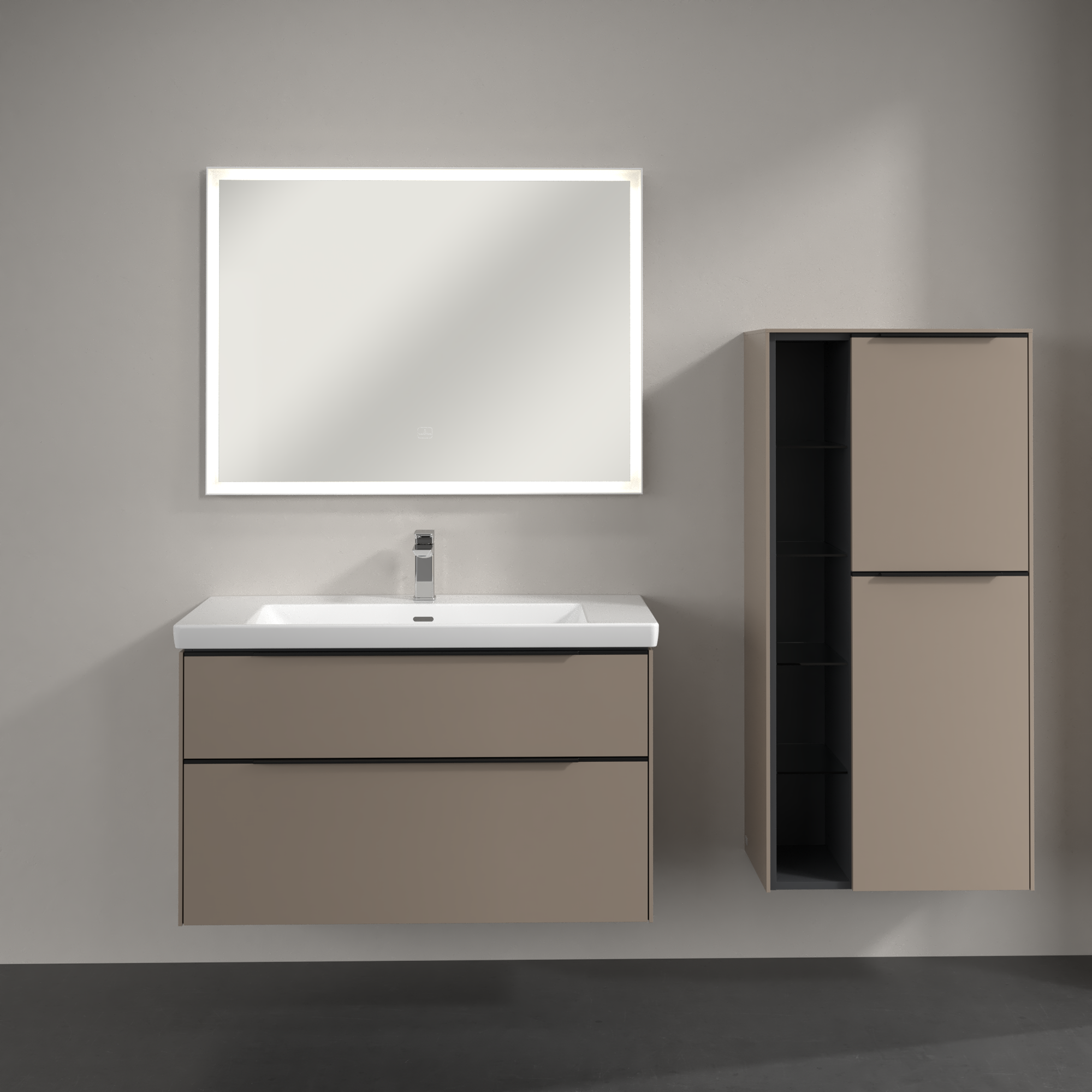 Subway 3.0 Medium-height cabinet, 2 doors, 574x1200x346mm, Body: Taupe, Front: Taupe