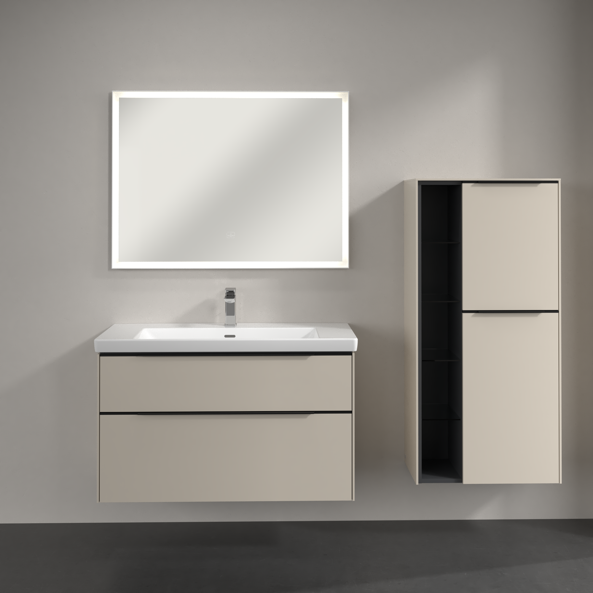 Subway 3.0 Medium-height cabinet, 2 doors, 574x1200x346mm, Body: Cashmere Grey, Front: Cashmere Grey