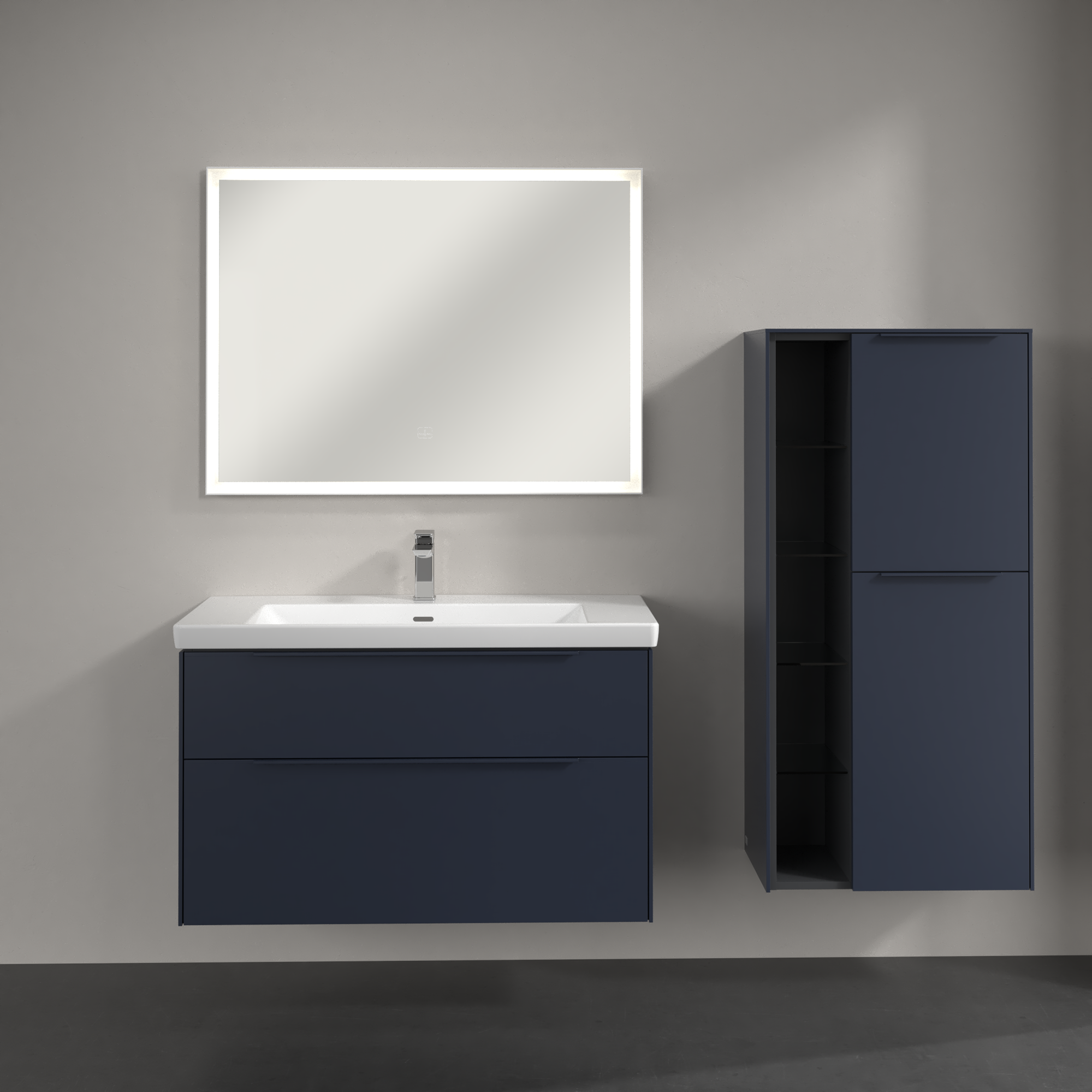 Subway 3.0 Medium-height cabinet, 2 doors, 574x1200x346mm, Body: Marine Blue, Front: Marine Blue