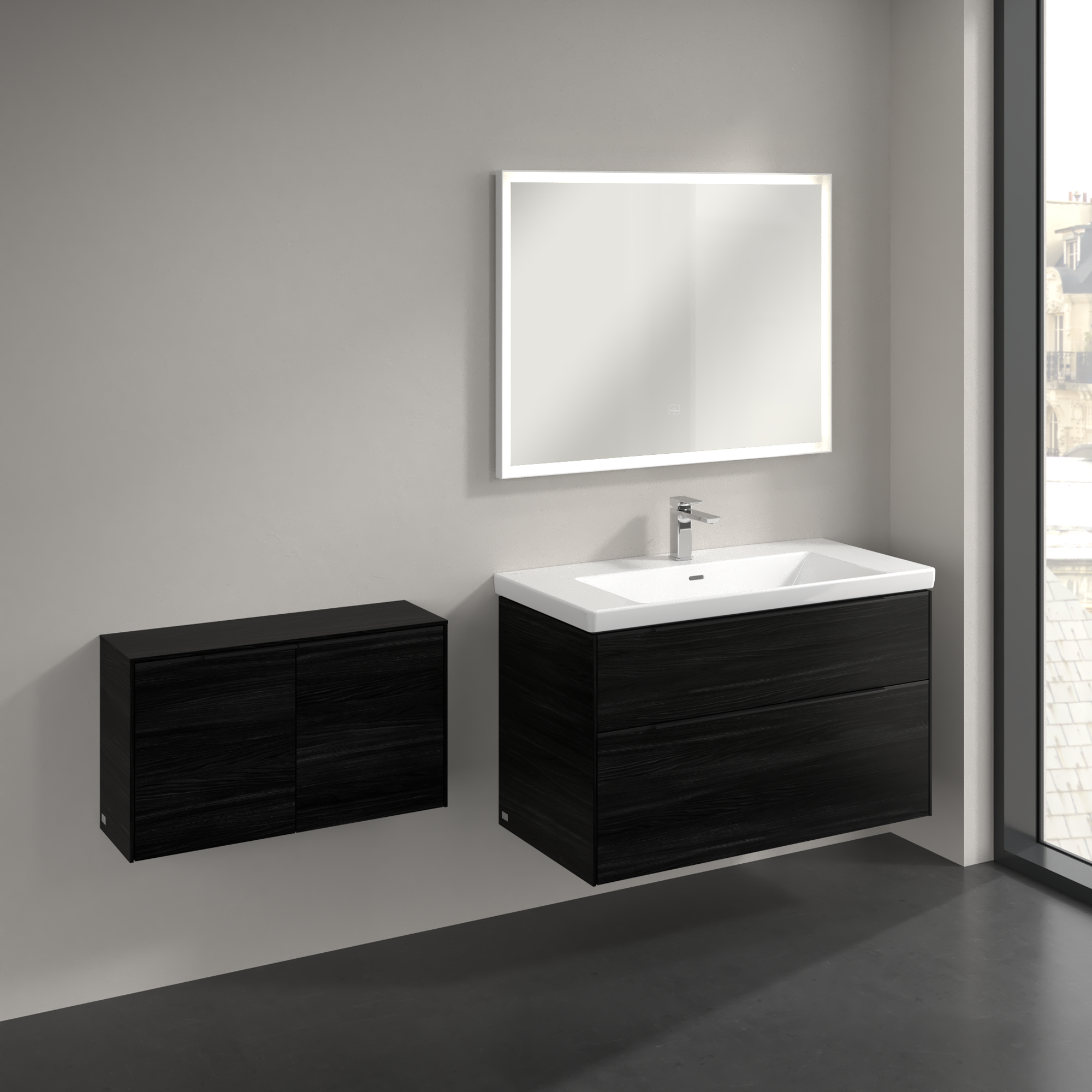 Subway 3.0 Sideboard, 2 Türen, 728x423x240mm, Korpus: Black Oak, Front: Black Oak